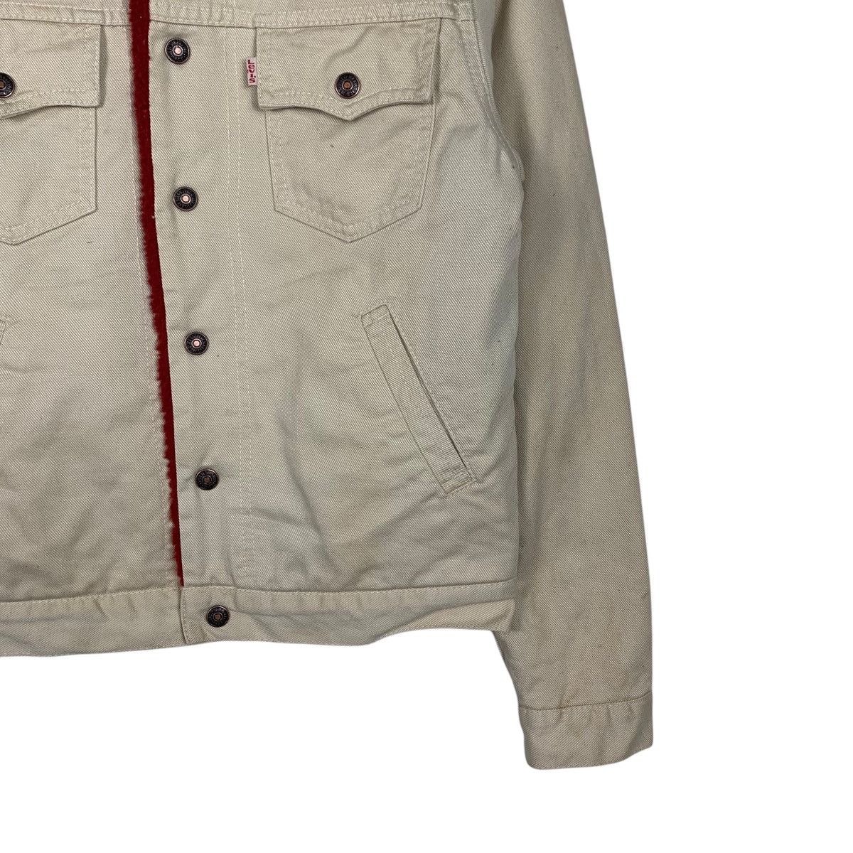 Levi's LEVIS Red Fleece Lined Beige Denim Jacket #1931-C84 Size M / US 6-8 / IT 42-44 - 4 Thumbnail