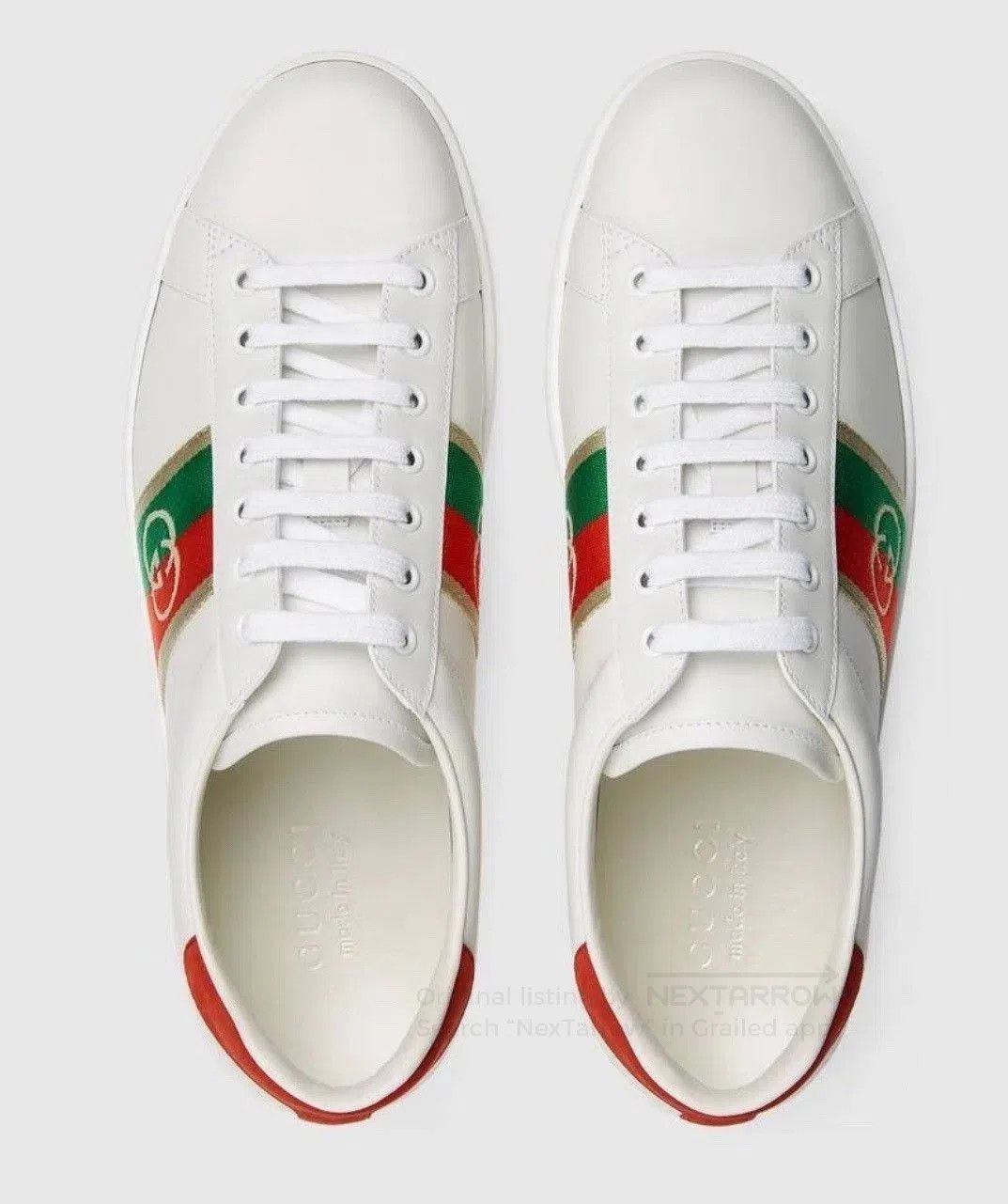Gucci Gucci Double G Logo Green Red Web White Sneakers. Size US 10 / EU 43 - 5 Thumbnail