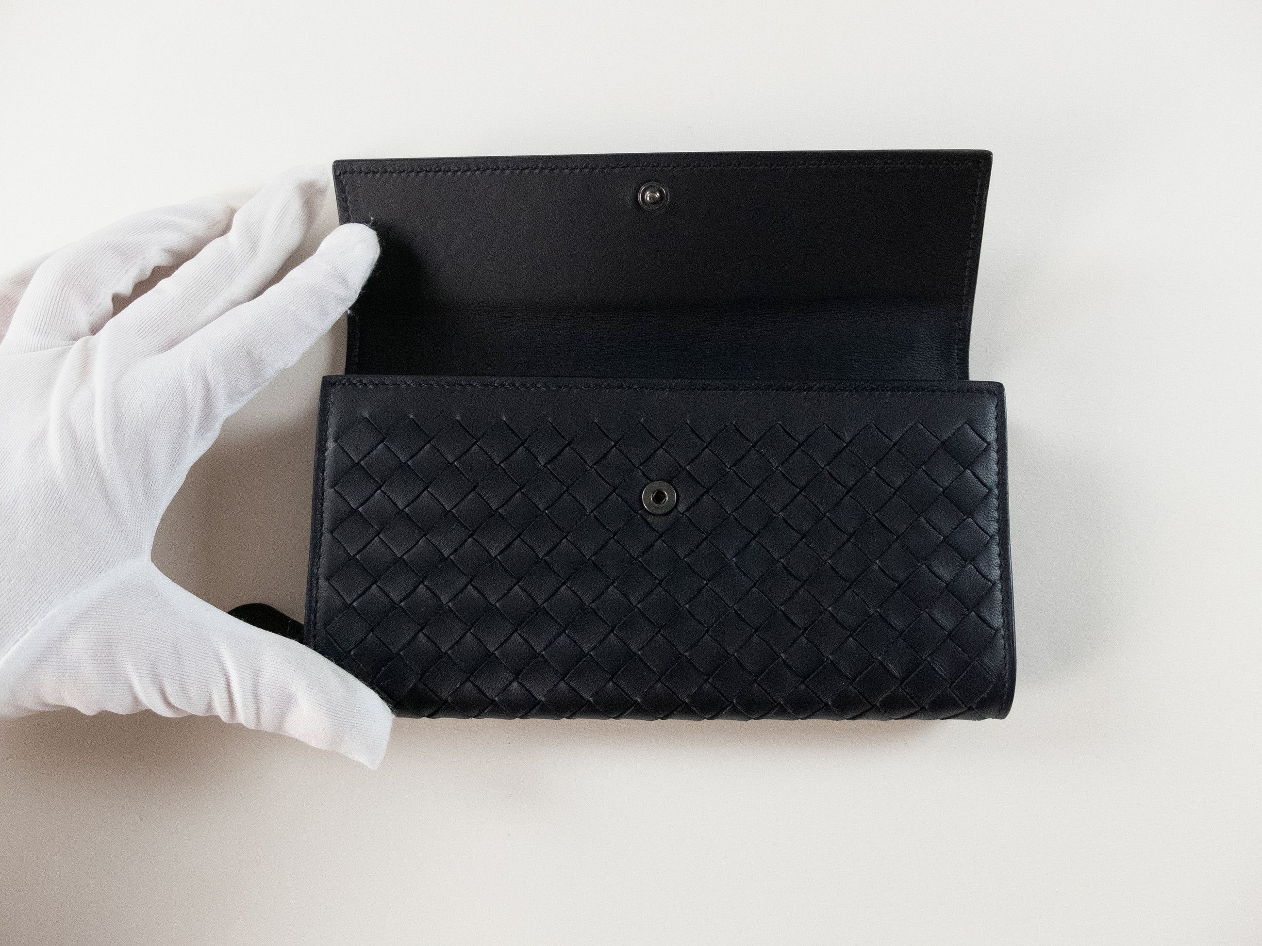 Bottega Veneta BOTTEGA VENETA dark blue intrecciato continental flap wallet Size ONE SIZE - 4 Thumbnail