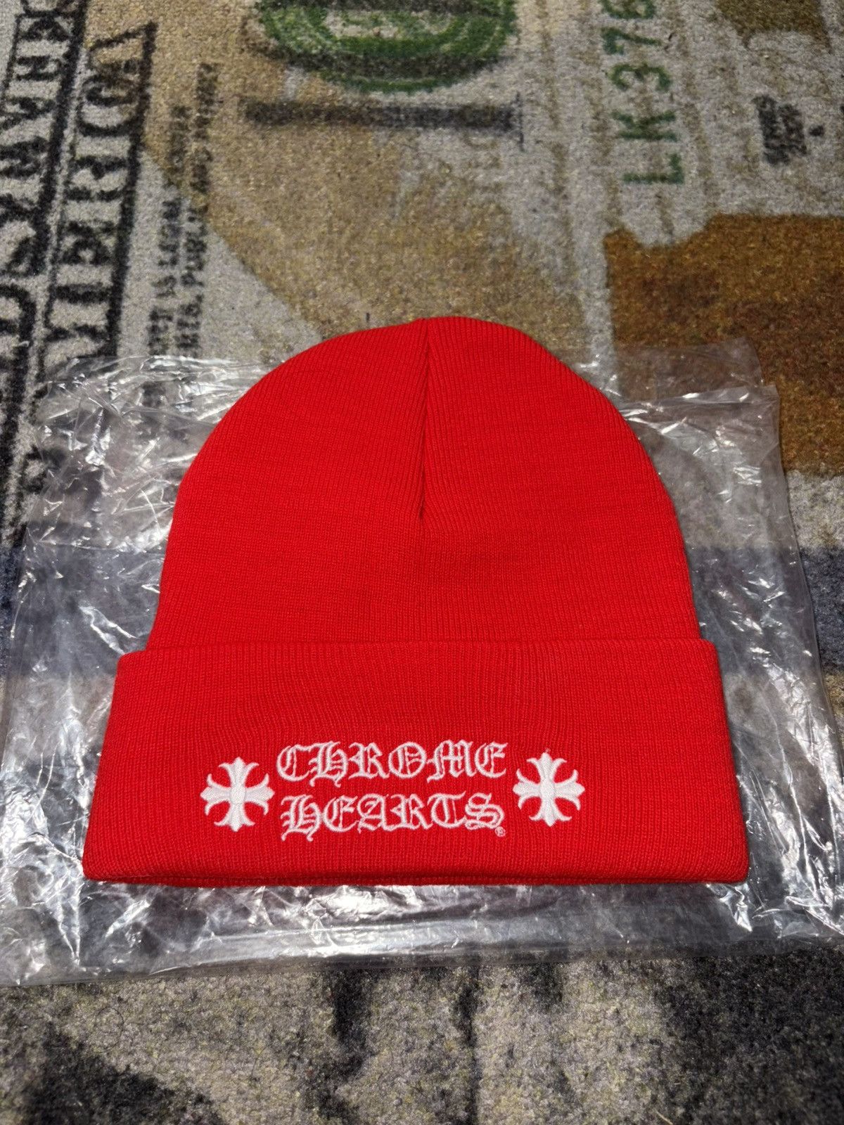 Chrome Hearts Logo Beanie Red