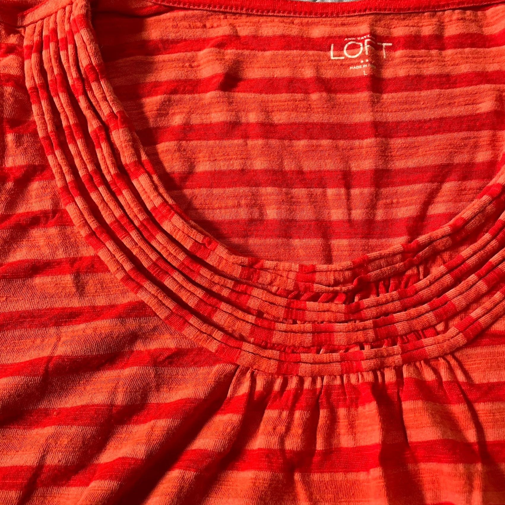 Loft LOFT Tank Top Shirt Womens L Orange Red Striped Sleeveless Breezy Colorful Casual Beach 90s Theme Size L / US 10 / IT 46 - 3 Thumbnail