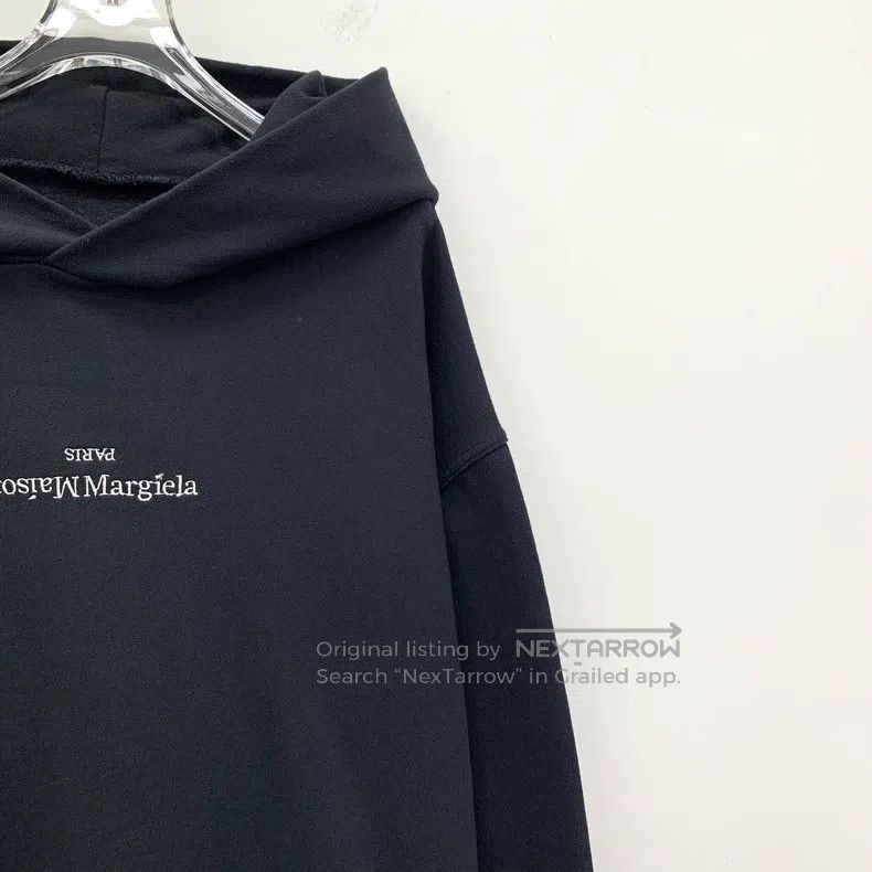 Maison Margiela Maison Margiela Black logo letter embroidery hooded long-s Size US L / EU 52-54 / 3 - 3 Thumbnail