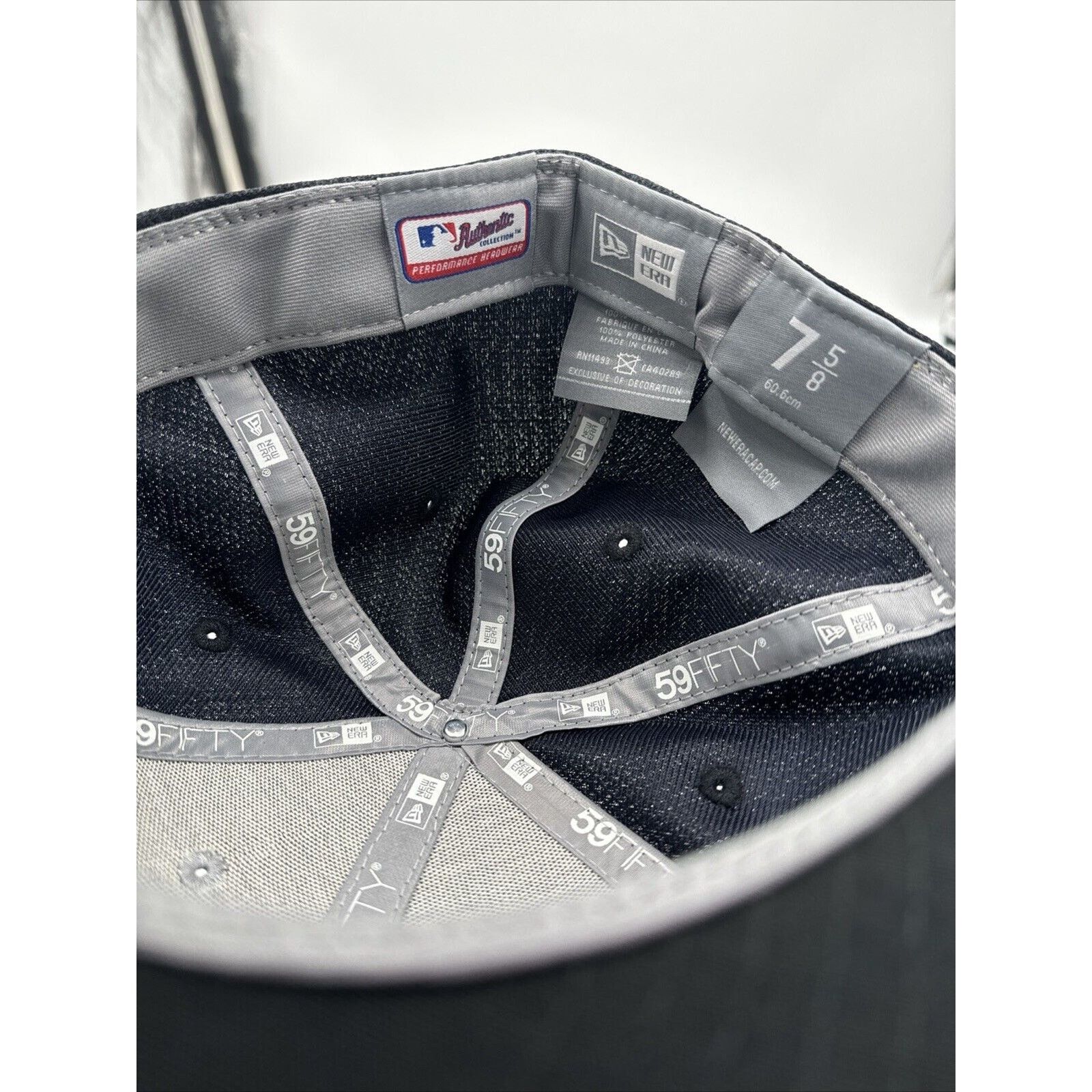 New Era × New York Yankees New York Yankees Authentic New Era Diamond Grey Navy Fitted Size ONE SIZE - 3 Thumbnail