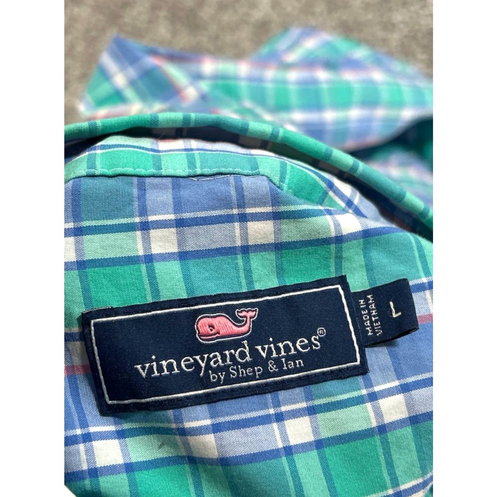 Vineyard Vines Vineyard Vines Shirt Mens Large Green Plaid Cotton Logo Stretch Button Down Shirt Size US L / EU 52-54 / 3 - 3 Thumbnail