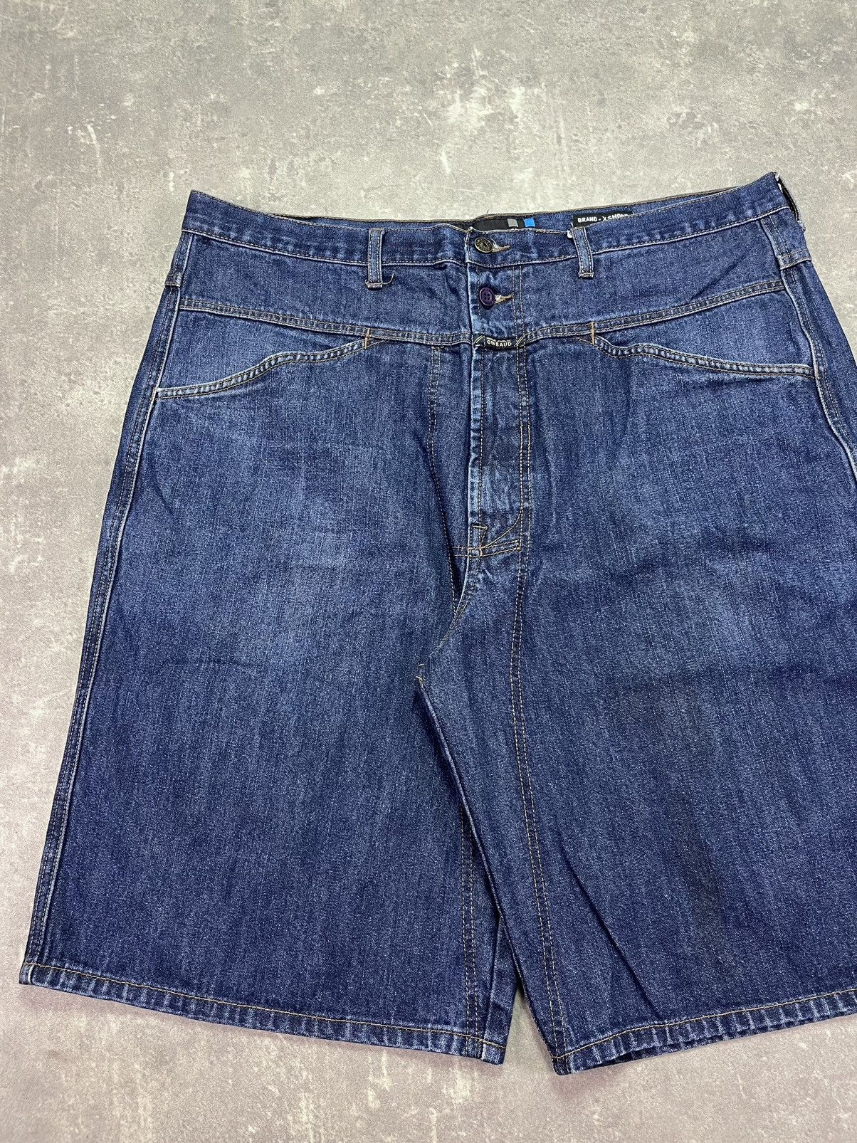 Marithe + Francois Girbaud Marithe + Francois Girbaud Baggy Logo Denim Jorts Shorts 40 Size US 40 / EU 56 - 3 Thumbnail