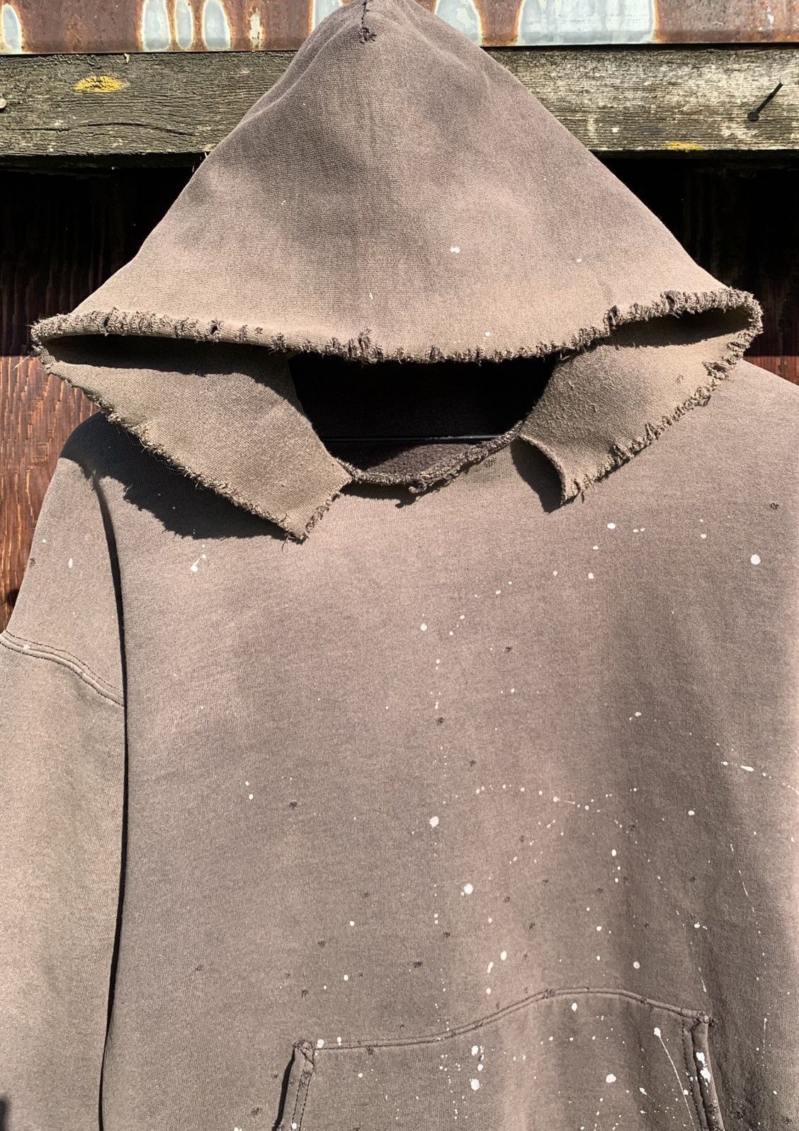Vintage Vintage Thrashed Sun Faded Blank Hoodie 90s Paint Boxy M Size US M / EU 48-50 / 2 - 3 Thumbnail