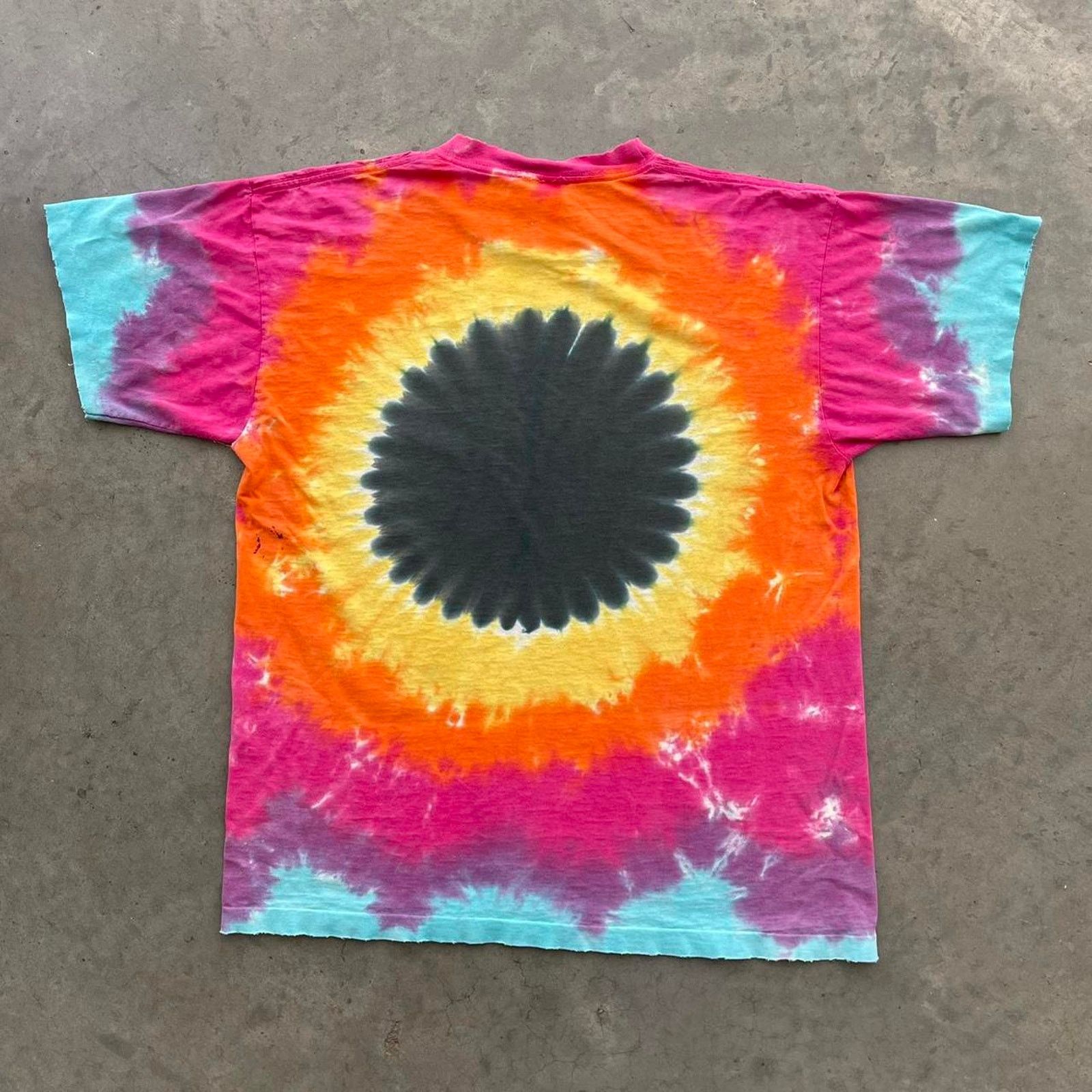 Vintage Vintage 90s Liquid Blue Rolling Stones Tie Dye T-shirt Size US L / EU 52-54 / 3 - 3 Thumbnail