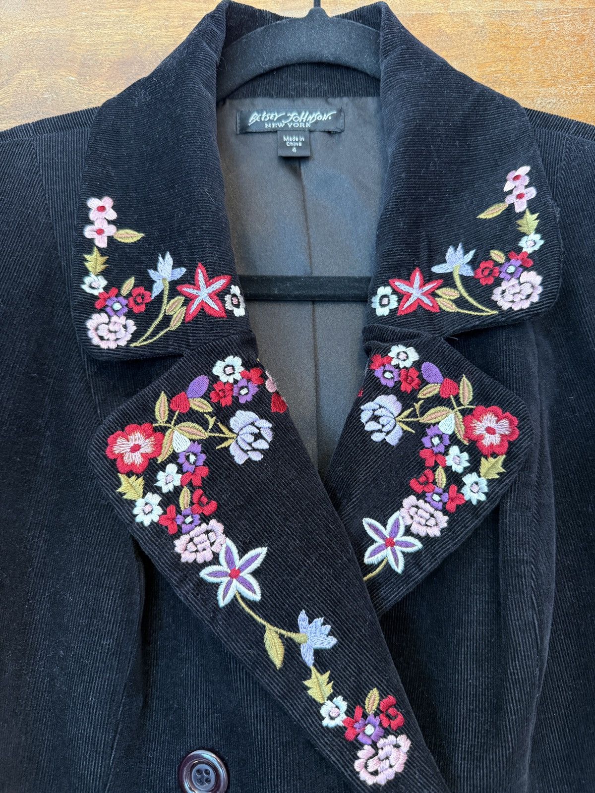 Betsey Johnson Betsey Johnson Black Corduroy Double Breasted Trench Coat Size S / US 4 / IT 40 - 3 Thumbnail