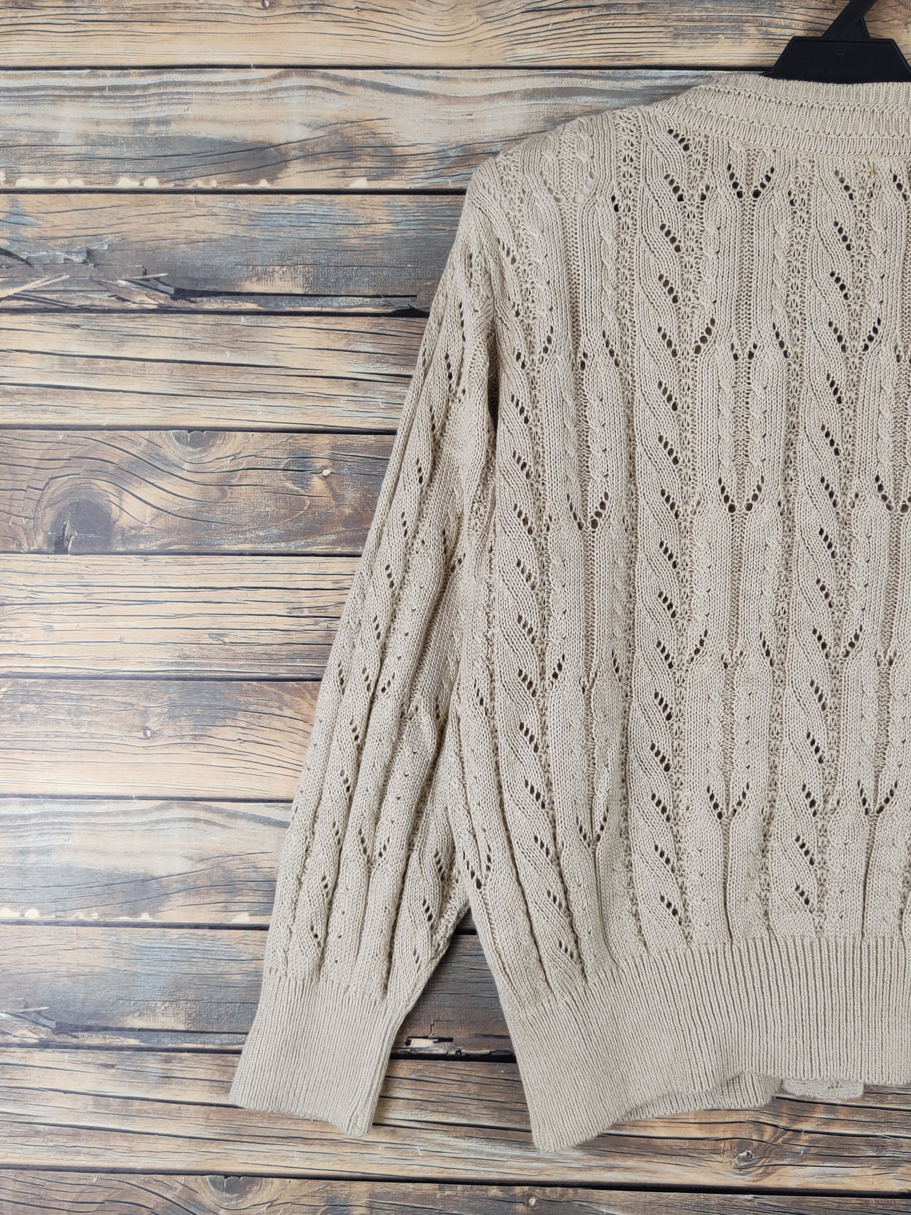 Aran Isles Knitwear Premiyell Light Brown Knitwear Cardigan #W1646 Size M / US 6-8 / IT 42-44 - 8 Thumbnail