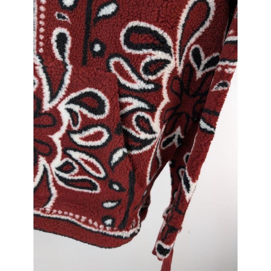 Amiri o1rshd1 Printed Bandana Fleece Hoodie in Red/Black Size US S / EU 44-46 / 1 - 8 Thumbnail