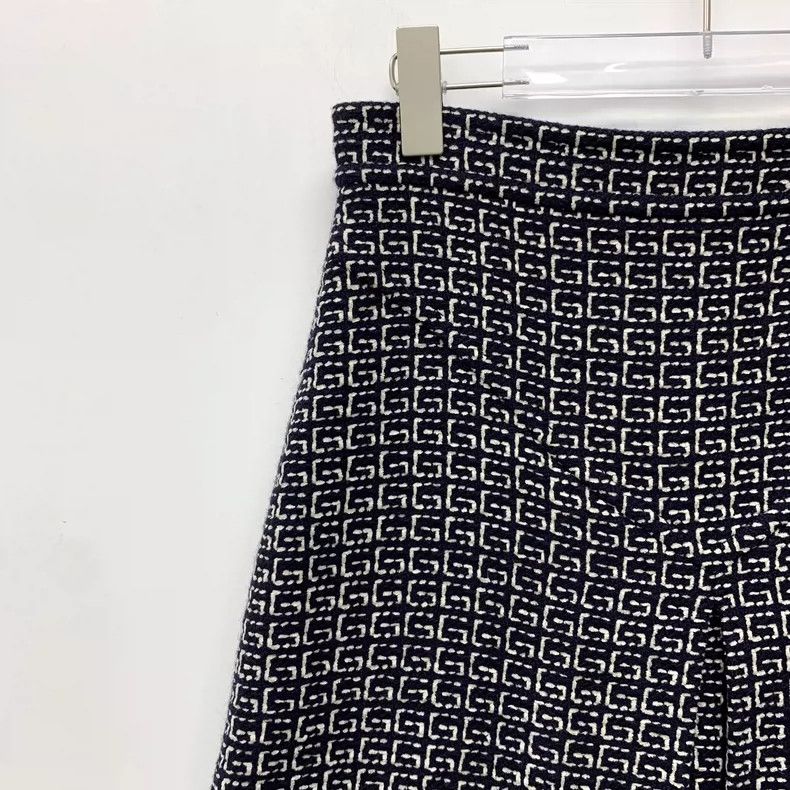 Gucci Gucci Black tip-patterned jacquard full-print wool skirt 25 Size 27" / US 4 / IT 40 - 3 Thumbnail