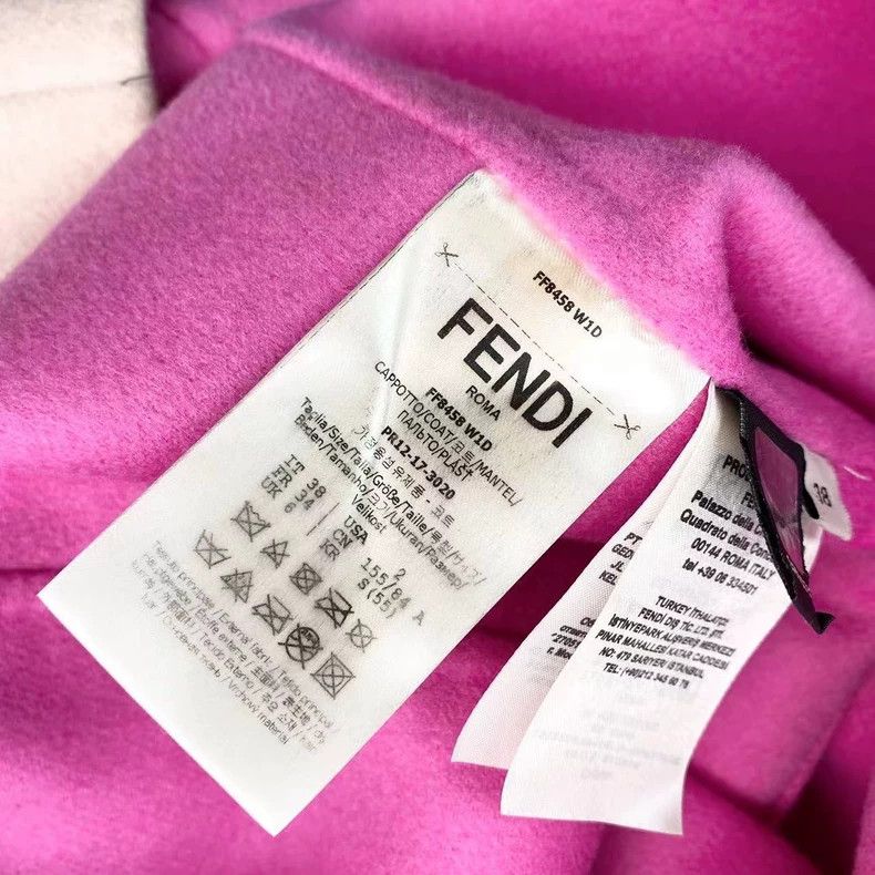 Fendi Fendi size 38 Pink and white cloak fur tweed coat Size US XXS / EU 40 - 4 Thumbnail