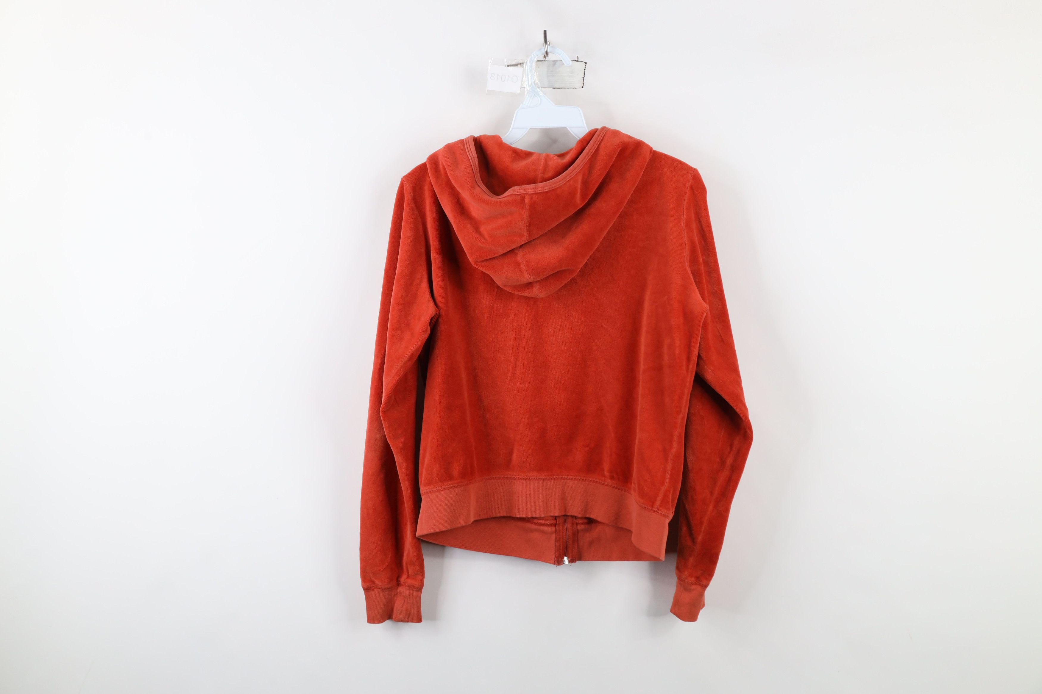 Vintage Vintage 90s Y2K Juicy Couture Velour Full Zip Hoodie Orange Size XL / US 12-14 / IT 48-50 - 13 Thumbnail