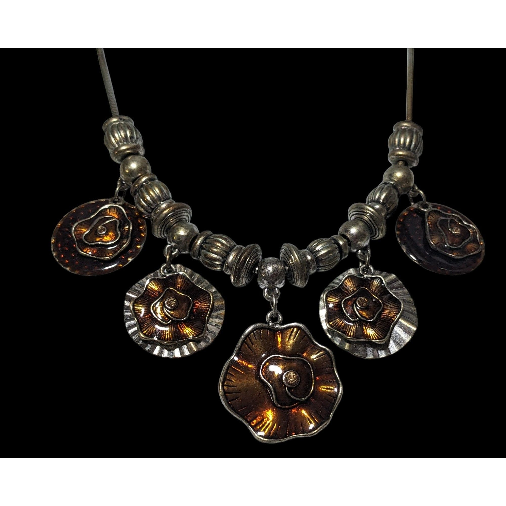 Other Abstract Floral Medallion Statement Necklace Size ONE SIZE - 3 Thumbnail