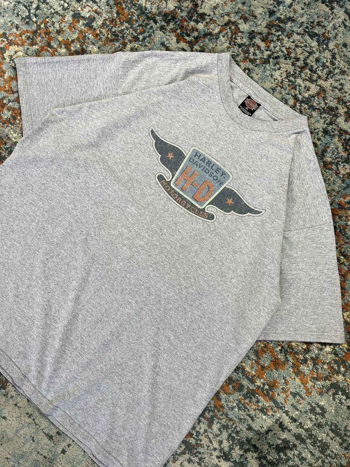 Harley Davidson × Vintage Vintage 90s Harley Davidson graphic heather grey tee Size US XXL / EU 58 / 5 - 3 Thumbnail