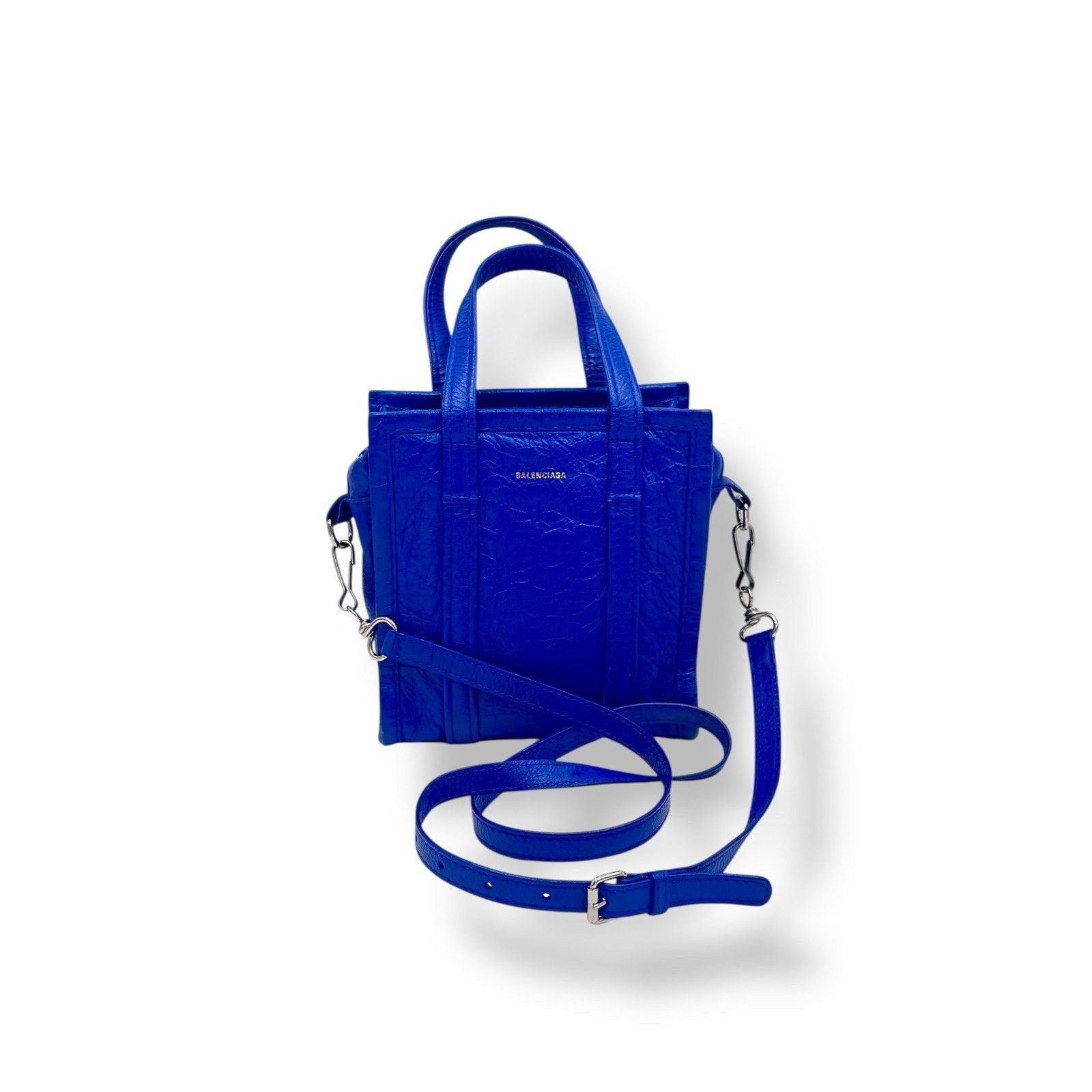 Balenciaga Bazar Shoulder Handbag Goatskin Blue Size Mini Authentic Size ONE SIZE - 3 Thumbnail