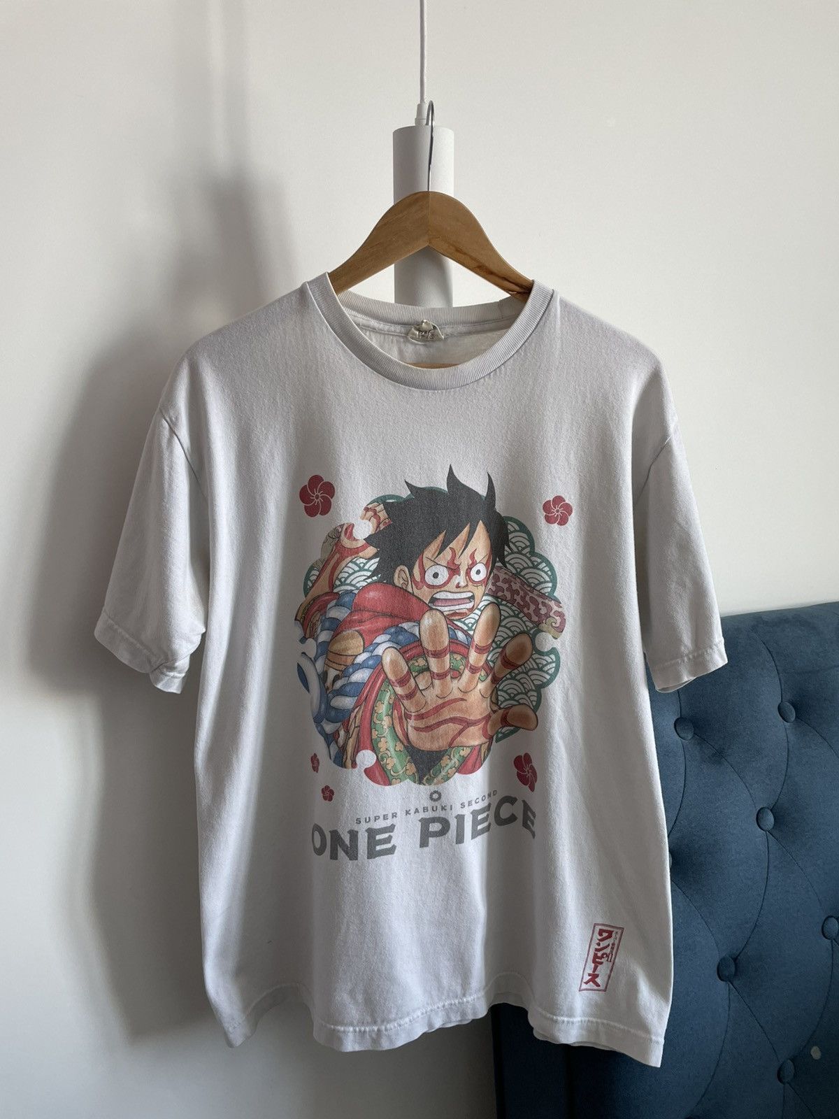 Anime Vintage One Piece 90’s Super Kabudi Luffy Anine T-Shirt RARE Size US XL / EU 56 / 4 - 1 Thumbnail