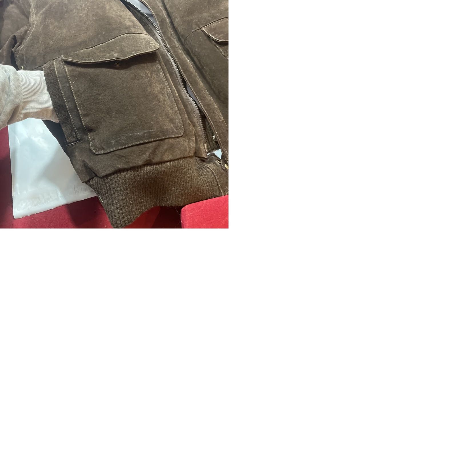 Vintage VINTAGE Paris Sport Club Brown Suede Leather Bomber Jacket LRG Men’s Heavy Zip Snap Lined 90s Grunge Style Size US L / EU 52-54 / 3 - 11 Thumbnail