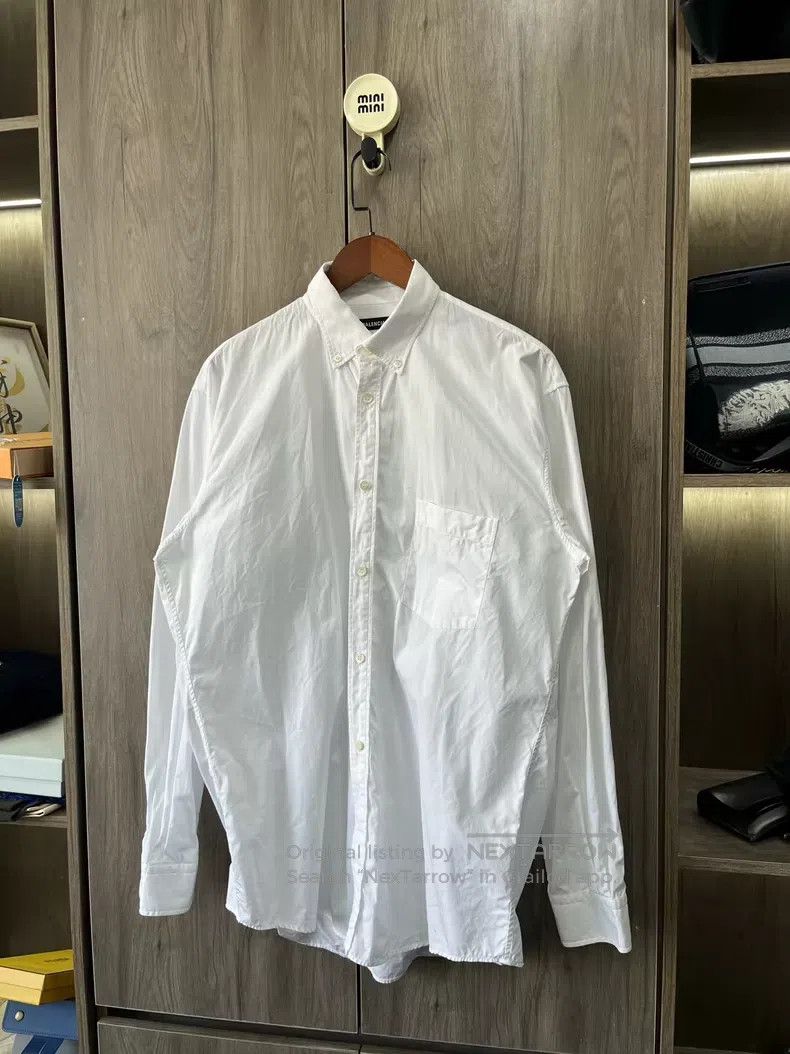Balenciaga Balenciaga Back Grey Logo White Shirt Size XS / US 0-2 / IT 36-38 - 8 Thumbnail