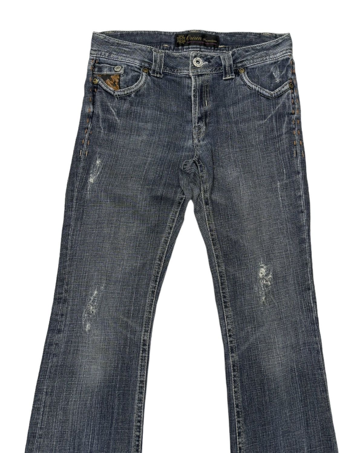 If Six Was Nine JAPANESE FLARE DENIM JEANS ORIRIN JAPAN BOOTCUT Size 30" / US 8 / IT 44 - 5 Thumbnail