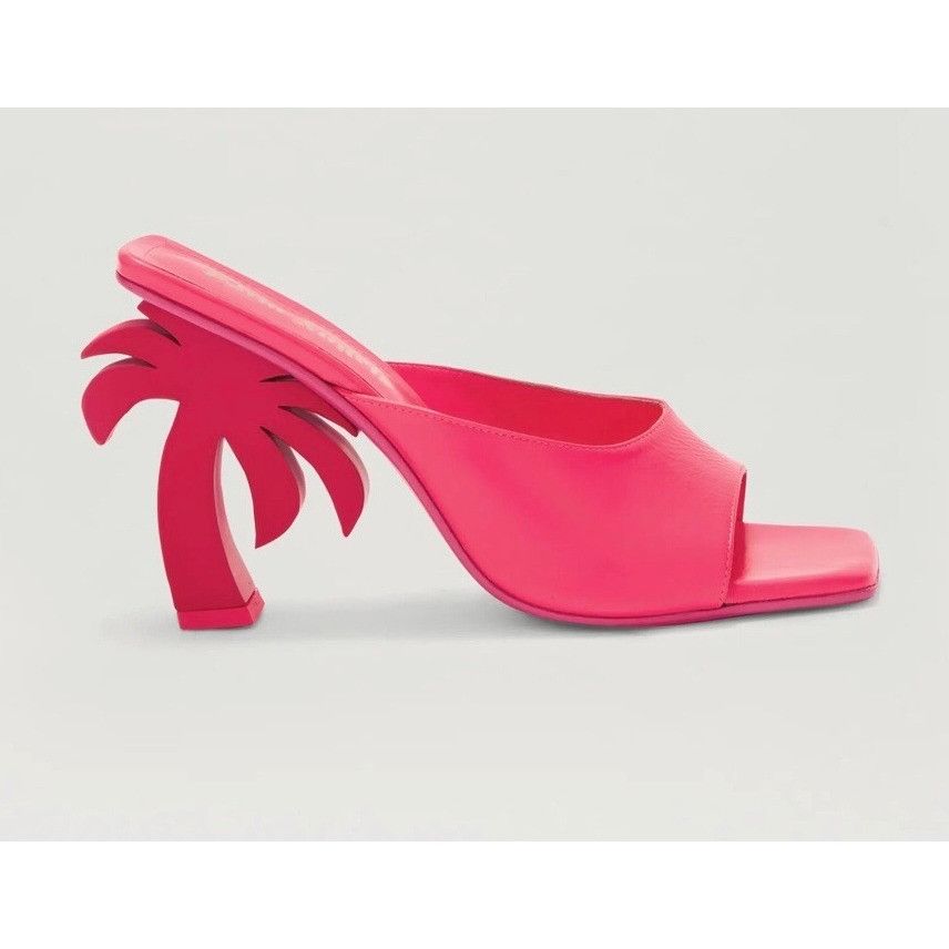 Palm Angels Women's Palm Angels Mule FUCHSIA Neon Pink Palm Tree Heel Si Size US 6.5 / IT 36.5 - 1 Thumbnail