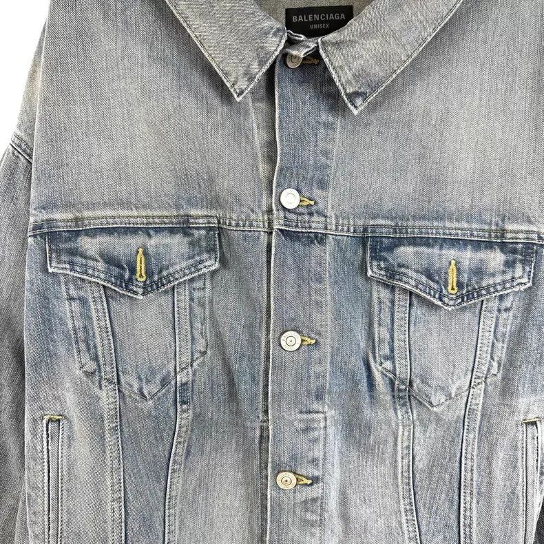 Balenciaga Balenciaga Distressed Washed Off-Shoulder Jacket Size US S / EU 44-46 / 1 - 6 Thumbnail