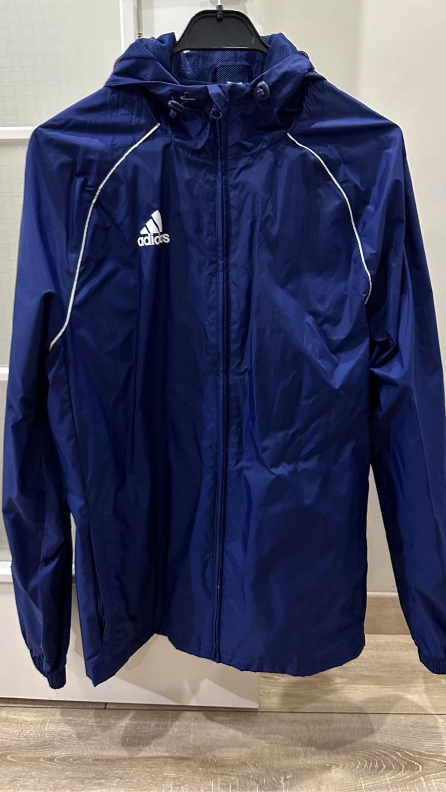 Adidas ADIDAS CORE RAIN JACKET/WINDBREAKER-Navy Blue-White Piping Size US S / EU 44-46 / 1 - 1 Thumbnail