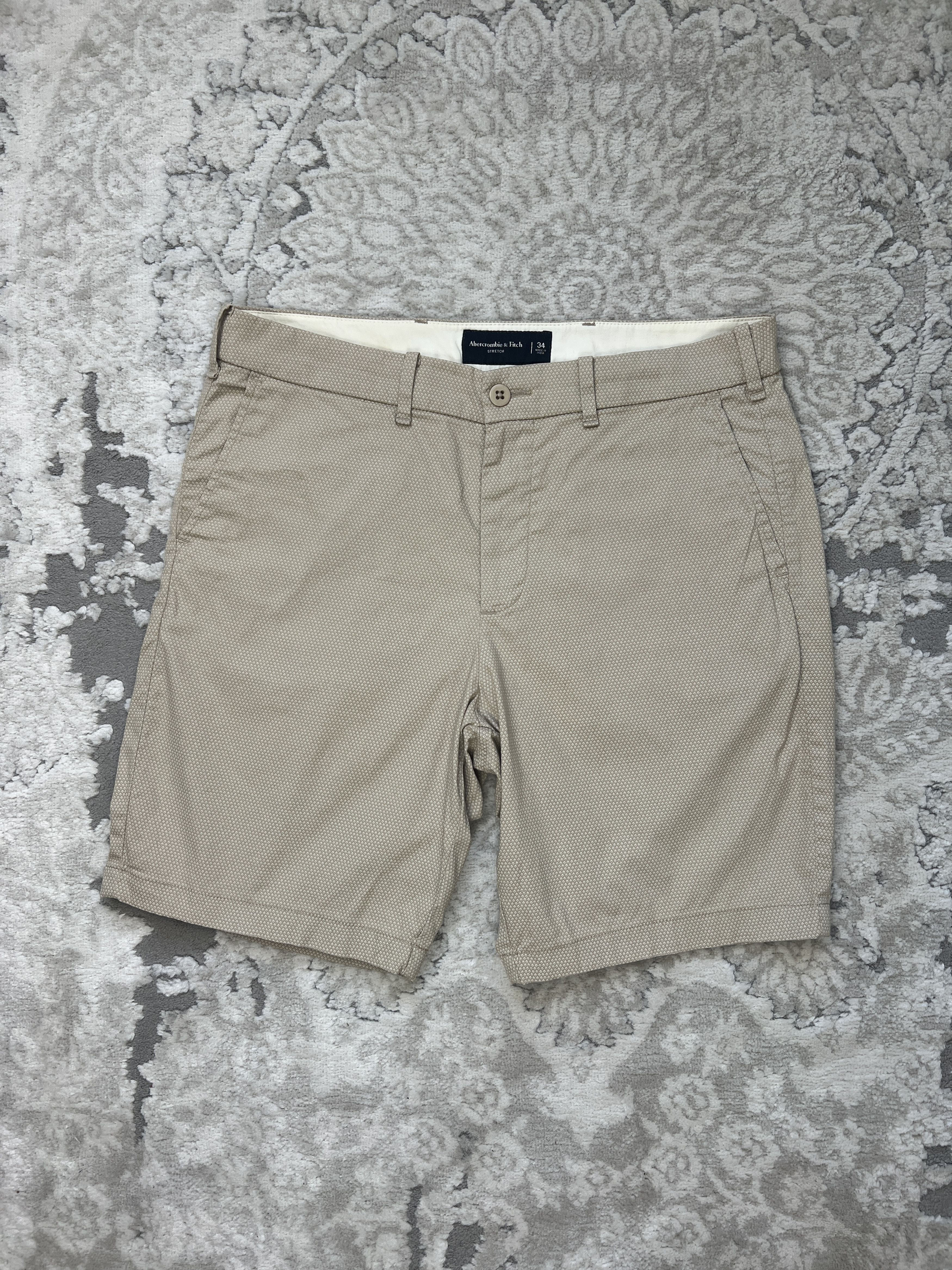 Abercrombie & Fitch Abercrombie & Fitch Beige Stretch Shorts – Size 34 Size US 34 / EU 50 - 1 Thumbnail
