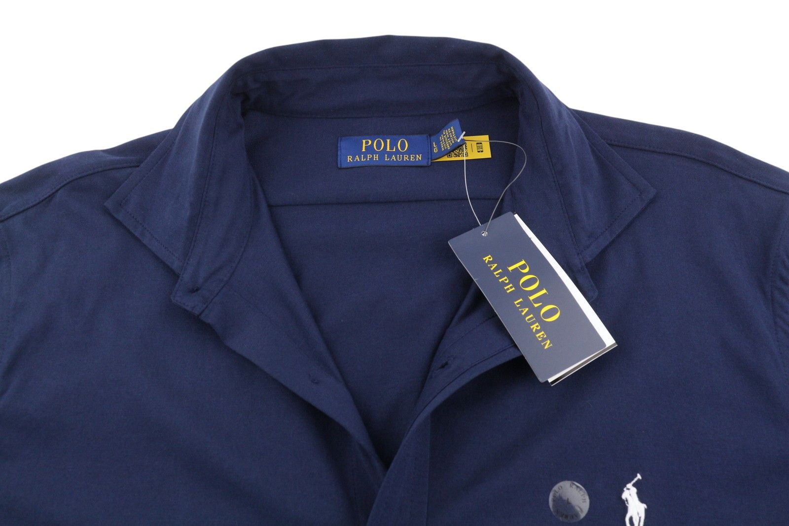 Ralph Lauren L Dark Blue Cutaway Button-Up Embroidered Logo 86990 Size US L / EU 52-54 / 3 - 4 Thumbnail