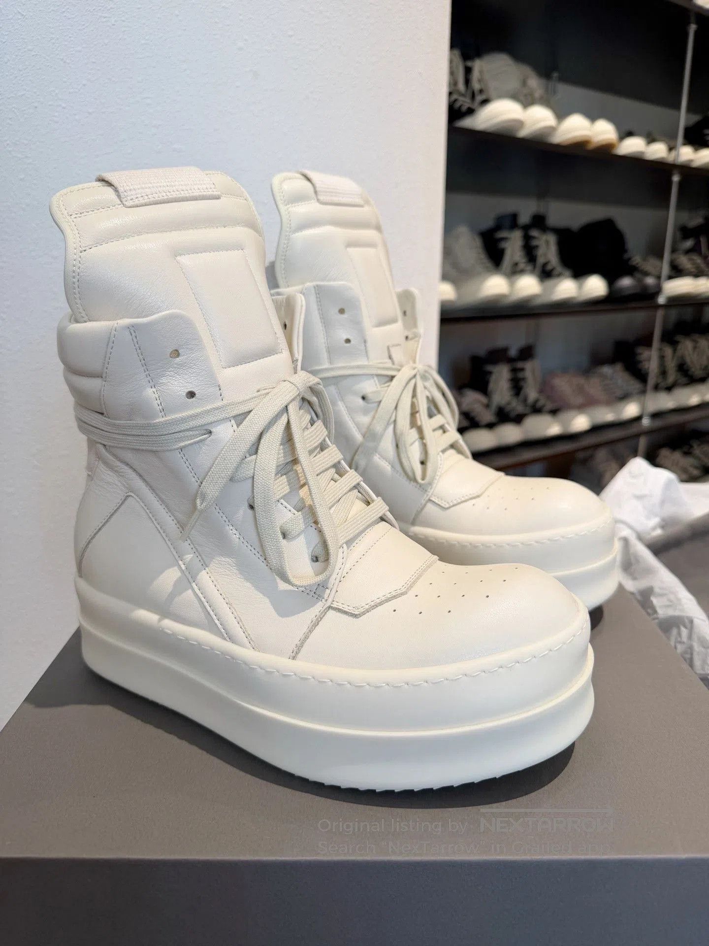 Rick Owens Rick Owens Milk Bumper High-Top Sneakers. Size US 6 / IT 36 - 1 Thumbnail