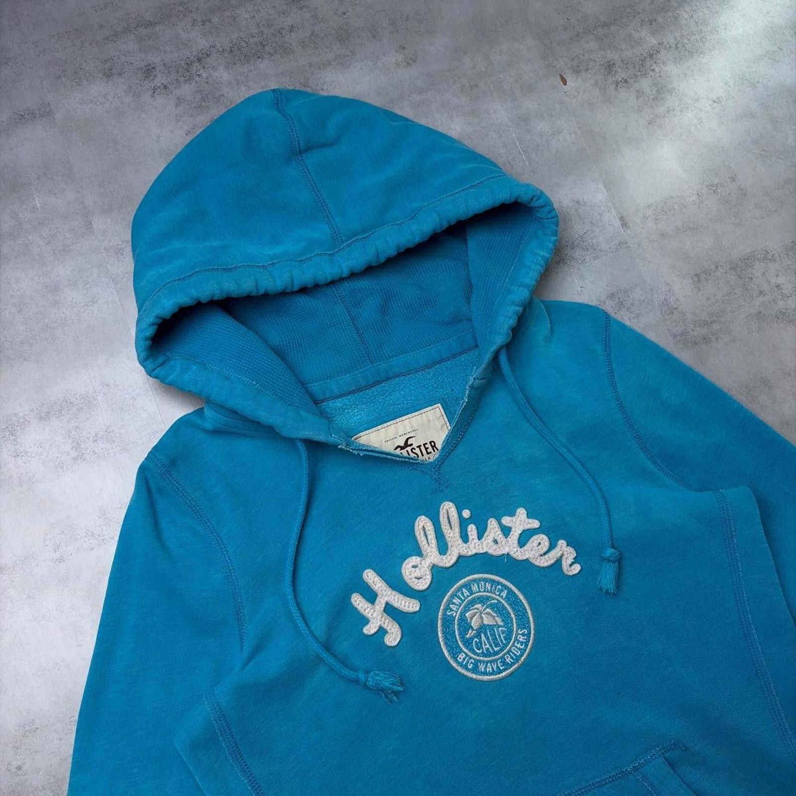 Other Y2K Blue Hollister Surf Grunge Distressed Thermal Hoodie Size M / US 6-8 / IT 42-44 - 5 Thumbnail