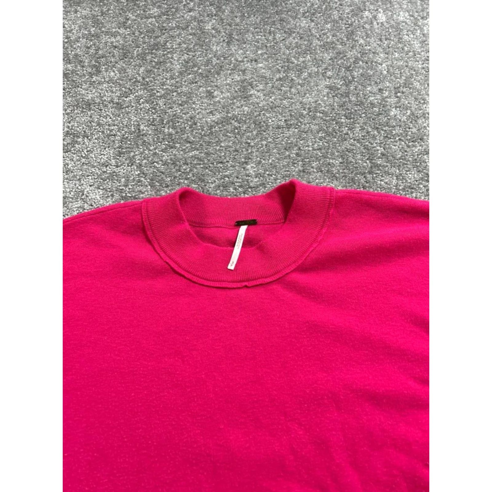 Free People Free People Sweater Womens S Pink Tight-Knit Mock Neck Winter Casual Size S / US 4 / IT 40 - 3 Thumbnail