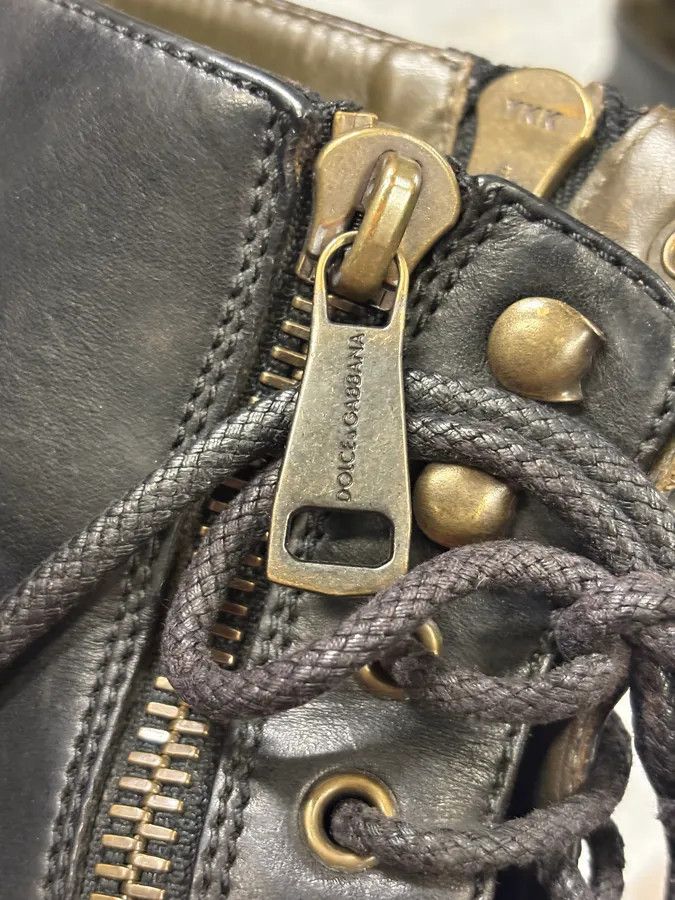 Dolce & Gabbana 2000s Dolce & Gabbana Zip Black Leather Boots Size US 7.5 / EU 40-41 - 8 Thumbnail