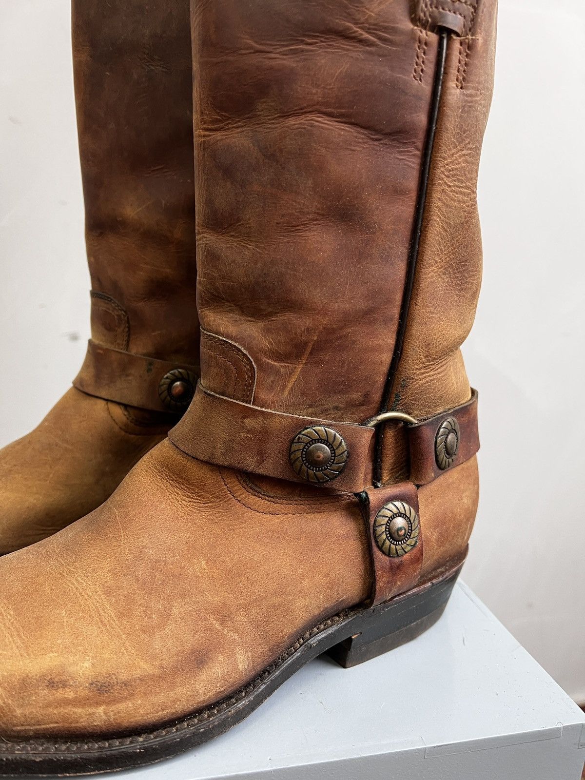 Guidi × Western Rise WESTERN AVANT GARDE RARE BOOTS Harley Davidson STYLE MOTO Size US 8 / IT 38 - 3 Thumbnail