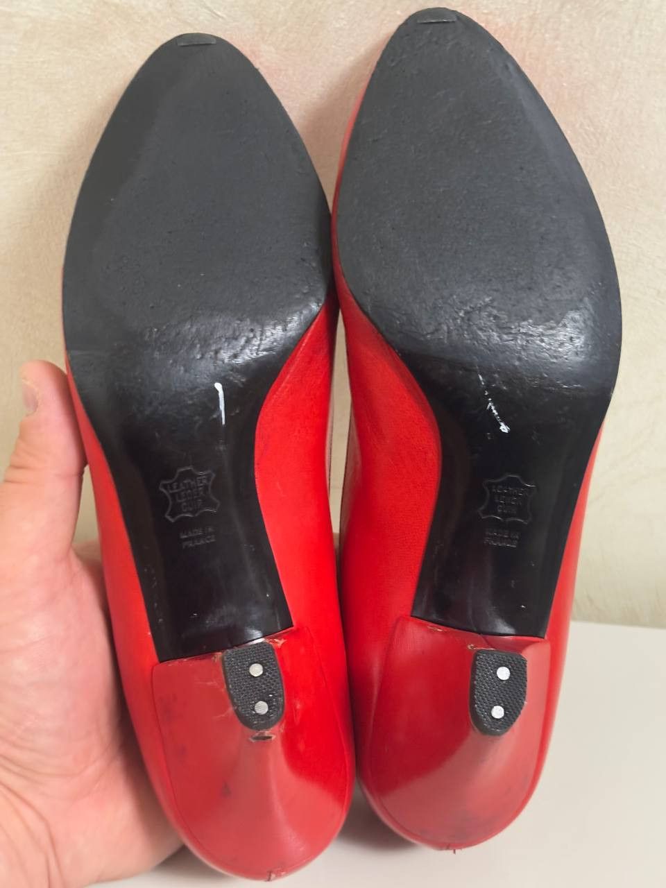Christian Dior Monsieur Christian Dior Vintage Red Leather Pumps – Made in France Size US 7 / IT 37 - 5 Thumbnail
