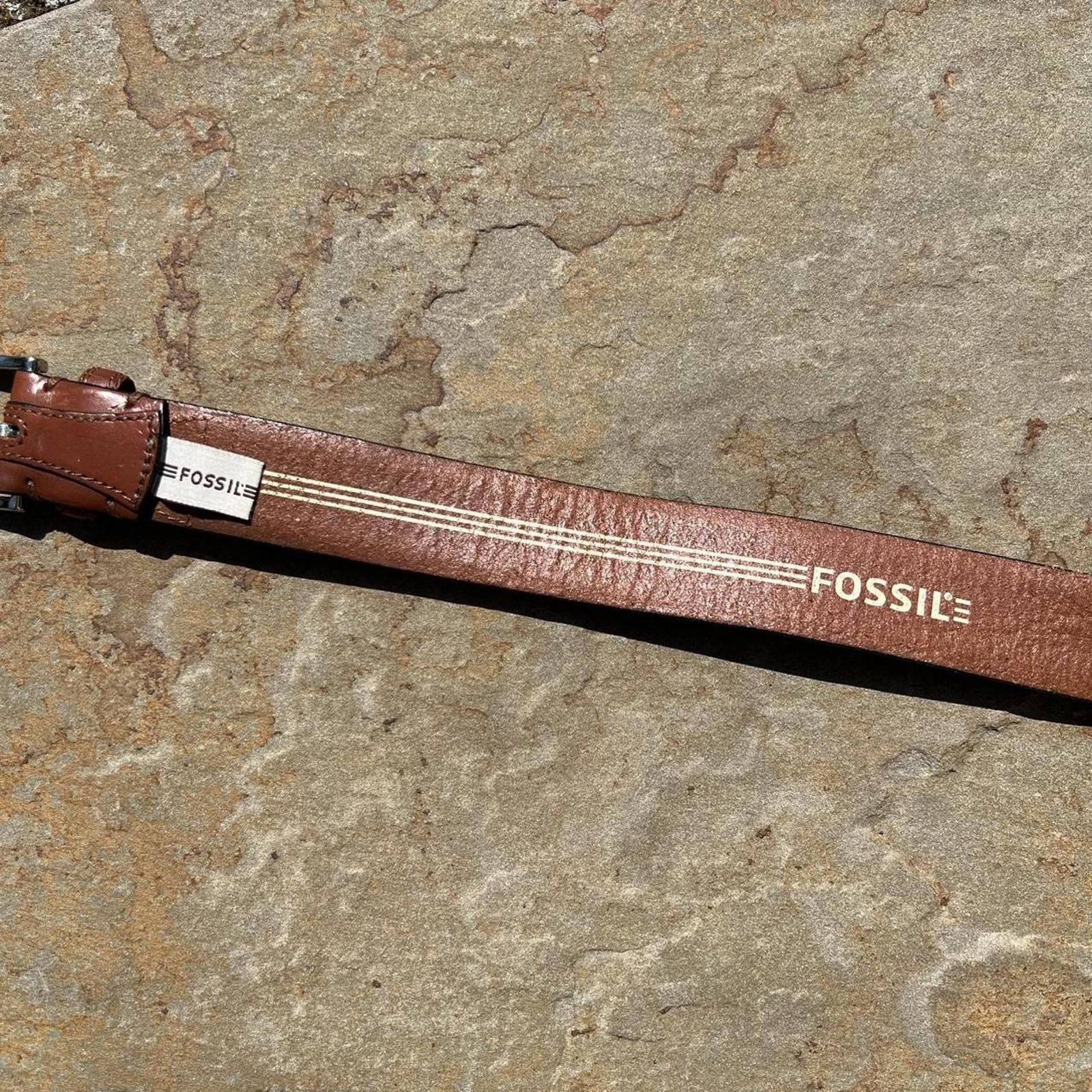 Fossil Y2K Light Brown Double Stitched Leather Belt Size ONE SIZE - 7 Thumbnail