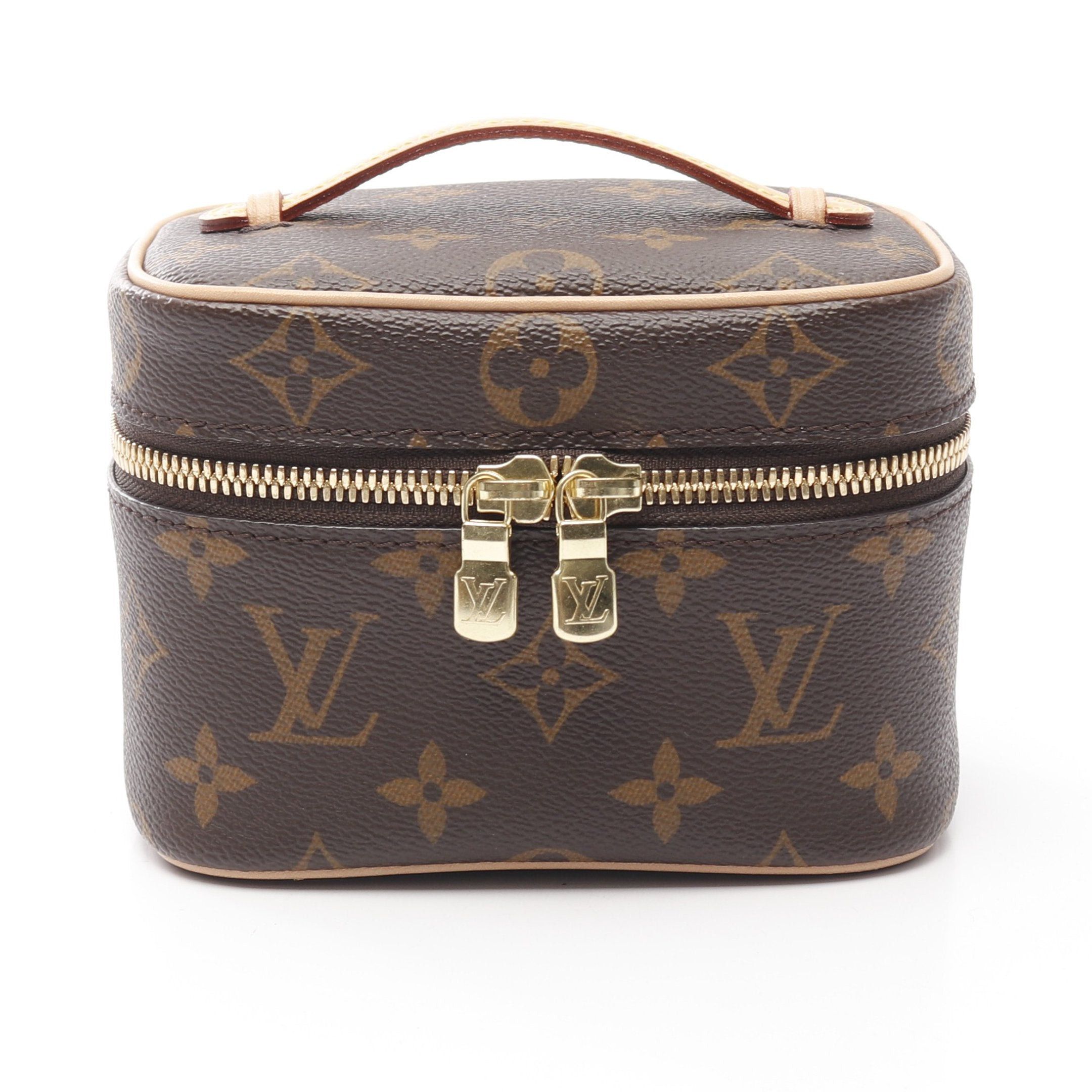 Louis Vuitton Louis Vuitton Nice Nano Monogram Handbag Vanity Bag Leather Brown Size ONE SIZE - 1 Thumbnail