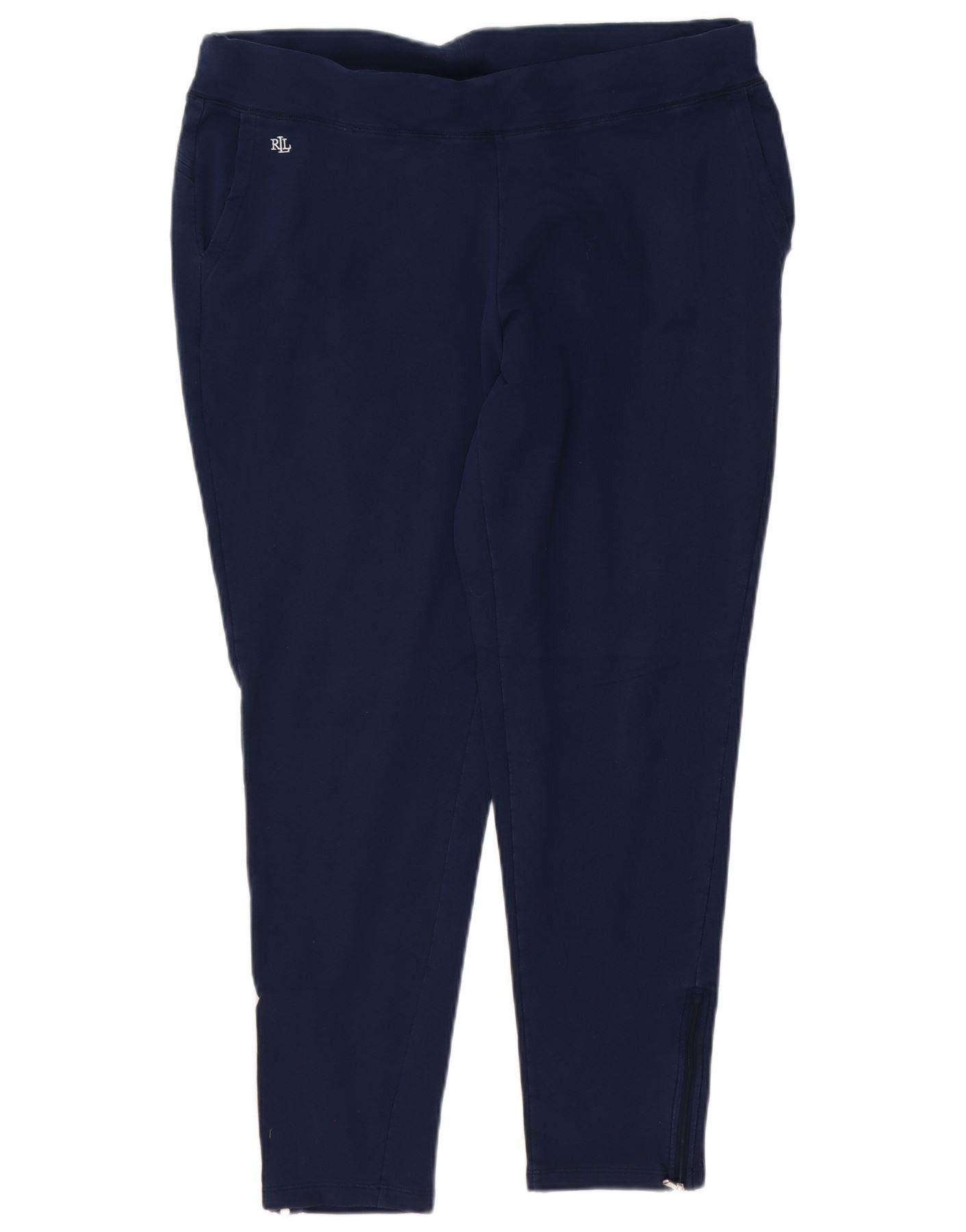 Ralph Lauren Womens Tracksuit Trousers UK 18 XL Navy Blue Cotton Size 36" / US 14 / IT 50 - 1 Thumbnail