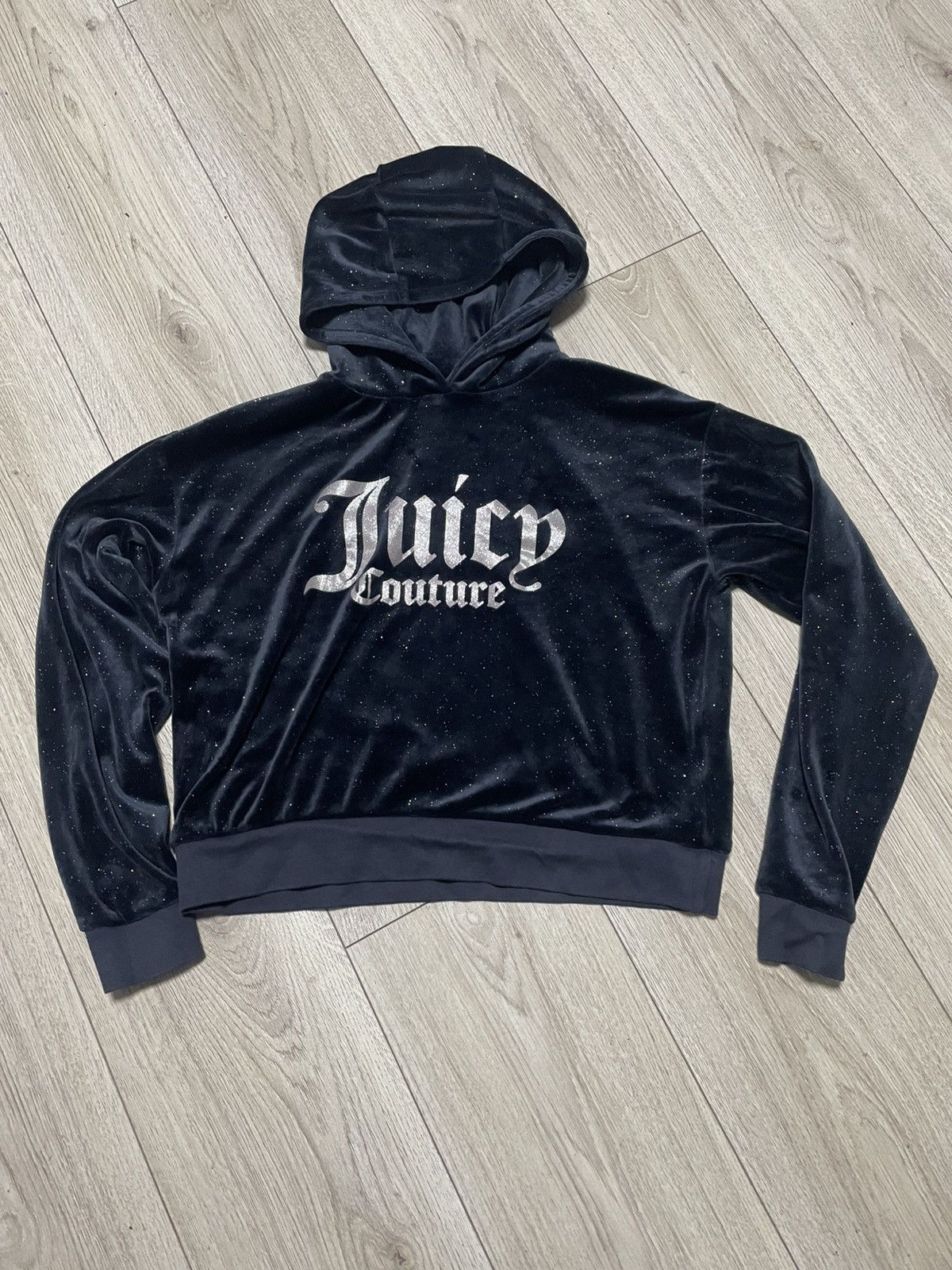 Designer × Juicy Couture Jeans Juicy Couture Hoodie Velours Baby Night Sky Big Logo Velvet Size S / US 4 / IT 40 - 2 Thumbnail