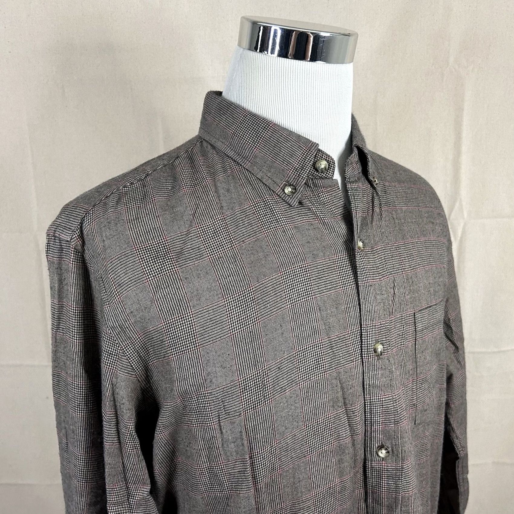 J.Crew J.CREW XL Slim Fit Brushed Cotton Shirt Glen Plaid Gold Black Cotton Casual Button-Front Shirt Mens Size US XL / EU 56 / 4 - 2 Thumbnail