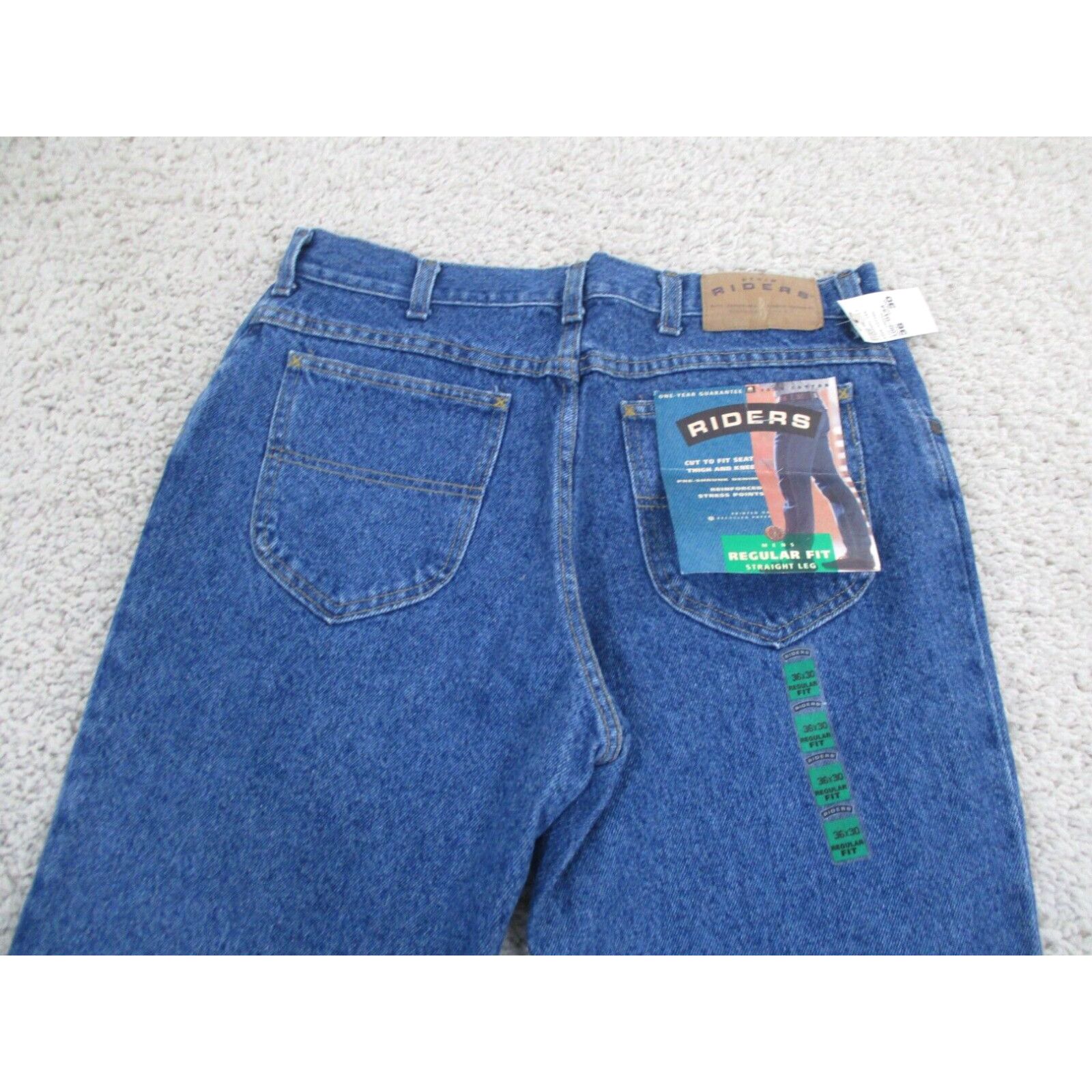 image of Vintage Lee Riders Jeans Mens 36X30 Blue Denim Deadstock Regular Straight Usa in White