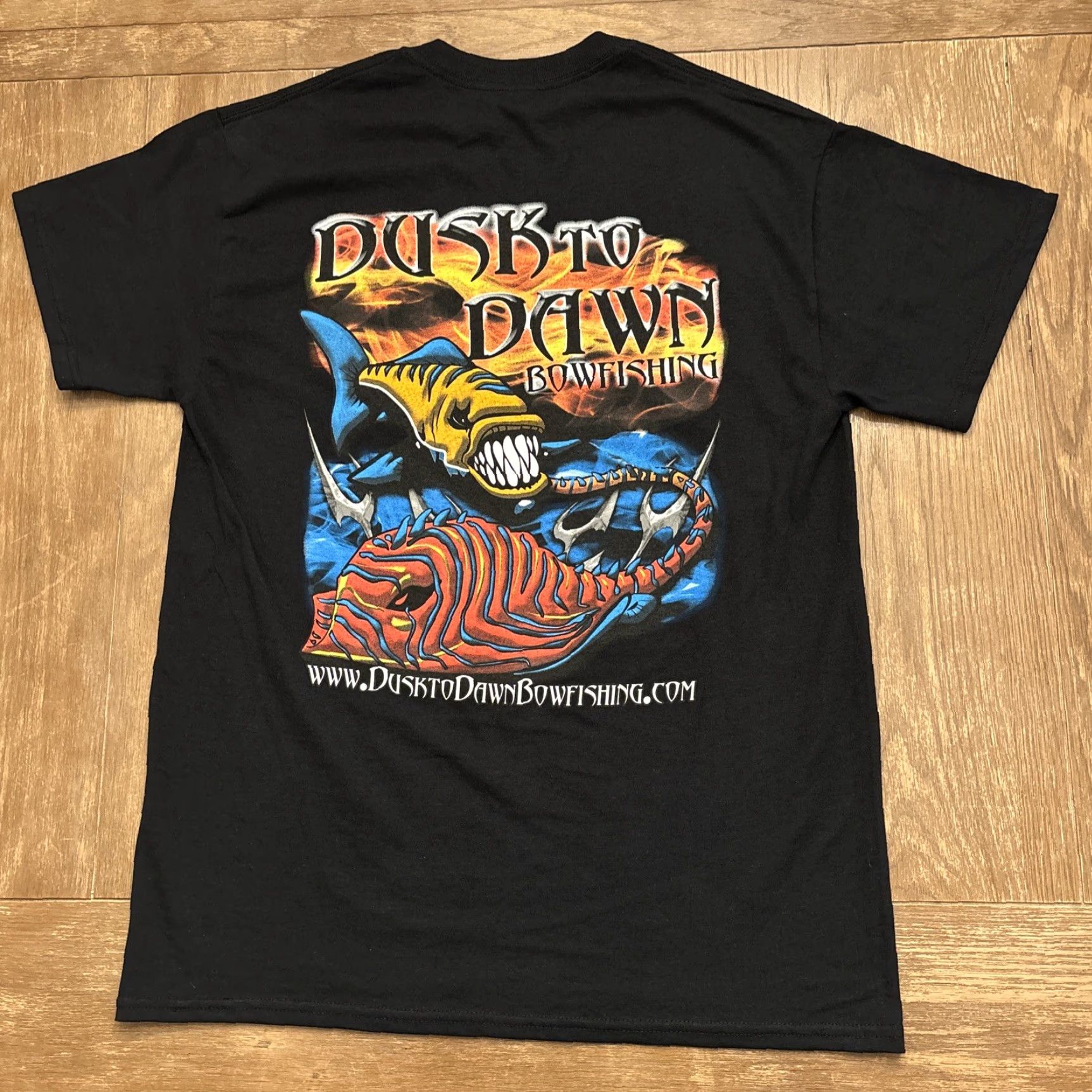 Dusk Dusk To Dawn Bow Fishing T Shirt Size M Black Double-Sided M & M Men Shirt Bow Fishing Black M Mens Size US M / EU 48-50 / 2 - 4 Thumbnail