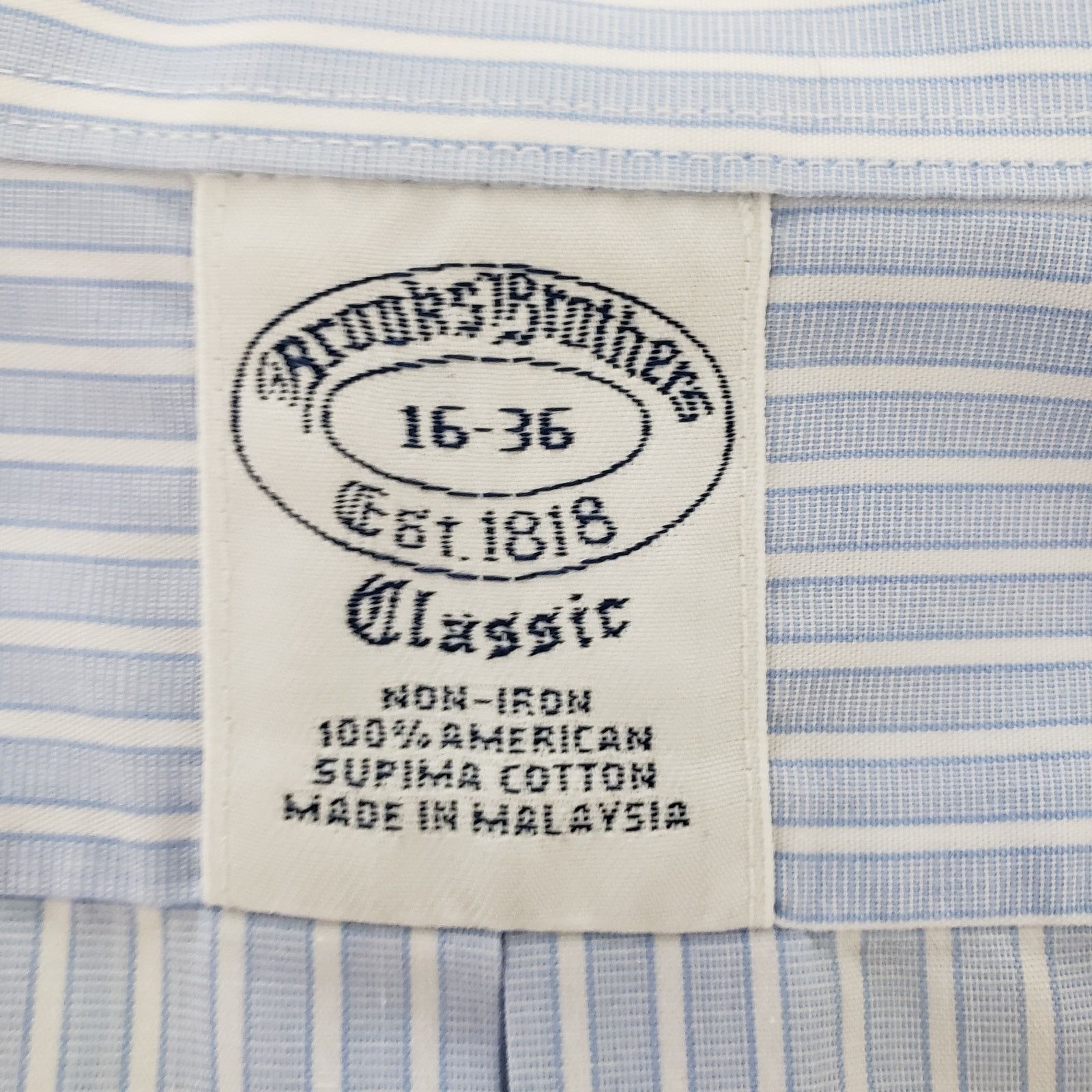 Brooks Brothers Brooks Brothers Non-Iron Supima Cotton Dress Shirt 16 36 Size US L / EU 52-54 / 3 - 10 Thumbnail