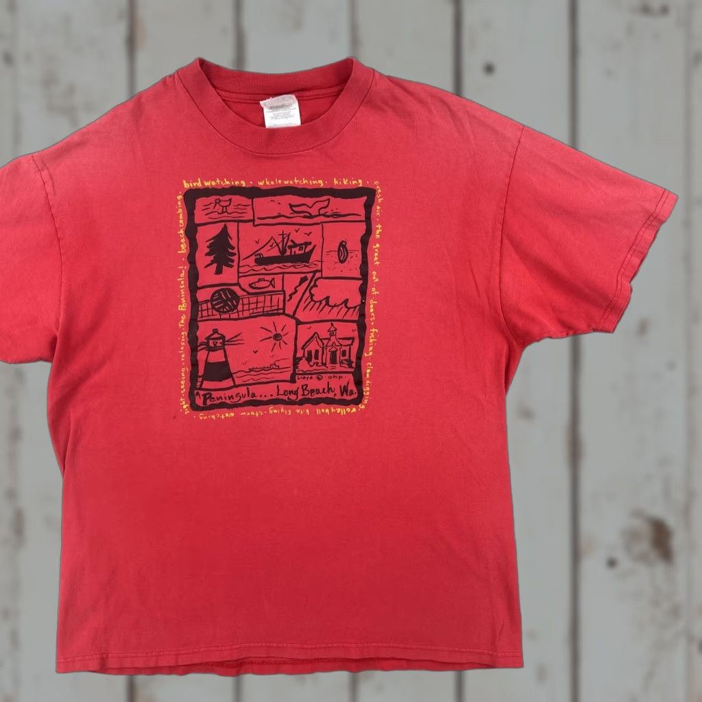 Hanes VINTAGE Hanes Beefy-T Mens XL Faded Red T-Shirt Short Sleeve Crew Neck Washington Peninsula 90s Classic USA Womens? Size US XL / EU 56 / 4 - 1 Thumbnail