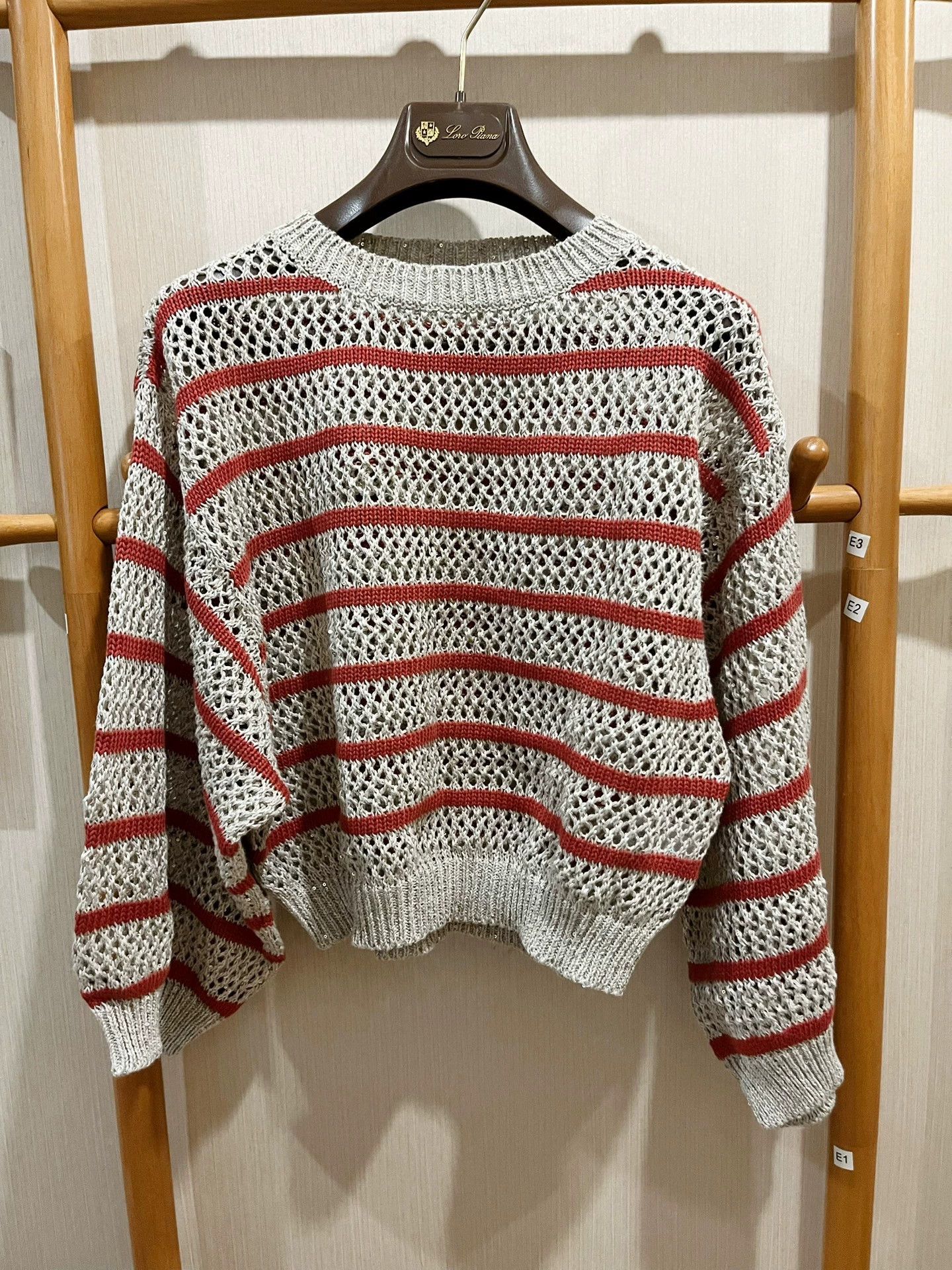 Brunello Cucinelli Brunello Cucinelli Linen Sequin Knit Top - dmc Size US S / EU 44-46 / 1 - 1 Thumbnail