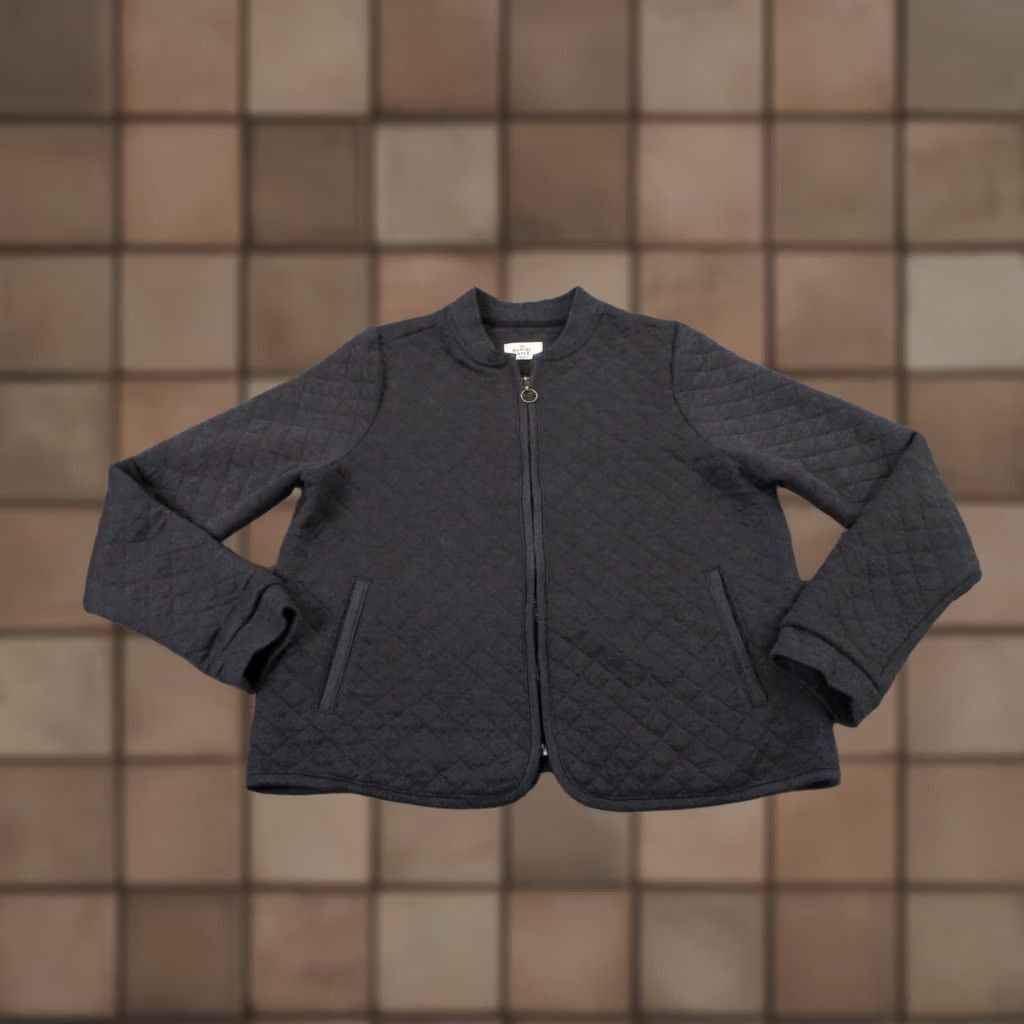 Marine Layer Marine Layer Jacket Womens L Quilted Outdoor Knit Full Zip Pockets Gray Size L / US 10 / IT 46 - 1 Thumbnail