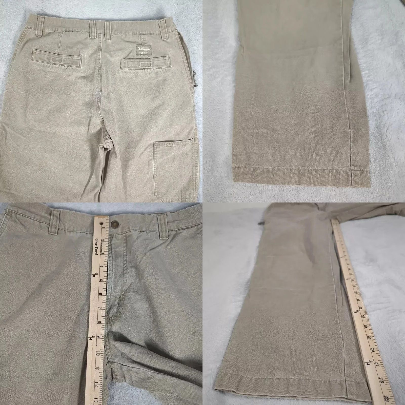 Vintage Columbia Pants Mens 32x29 Khaki ROC Fossil Zip Pockets Straight Rugged Utility Size US 32 / EU 48 - 8 Thumbnail
