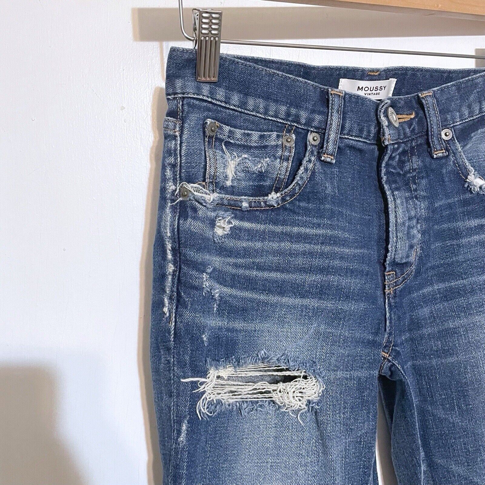 MOUSSY VINTAGE Ridgewood Cropped Skinny Jeans Blue Size 24