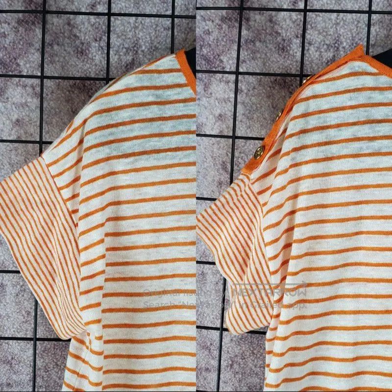 Burberry Burberry Summer Orange Striped Short Sleeve Tee. Size M / US 6-8 / IT 42-44 - 5 Thumbnail