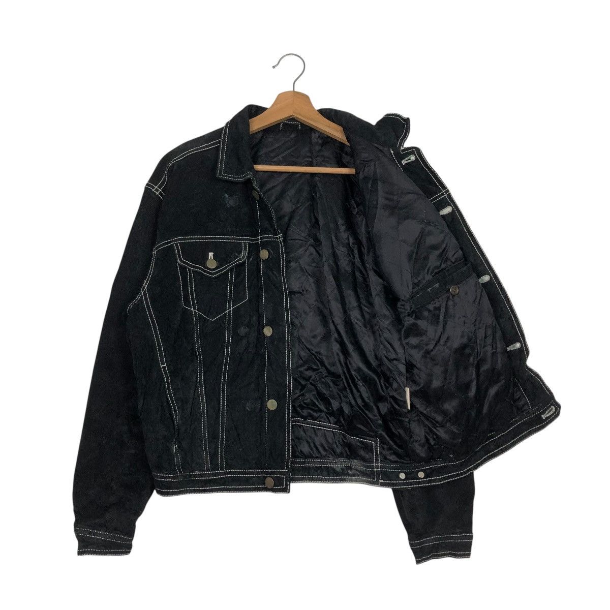 Japanese Brand 🔥VINTAGE TRUCKER BIKER LEATHER JACKET UNBRANDED ISSEY MIYAKE Size US M / EU 48-50 / 2 - 13 Thumbnail